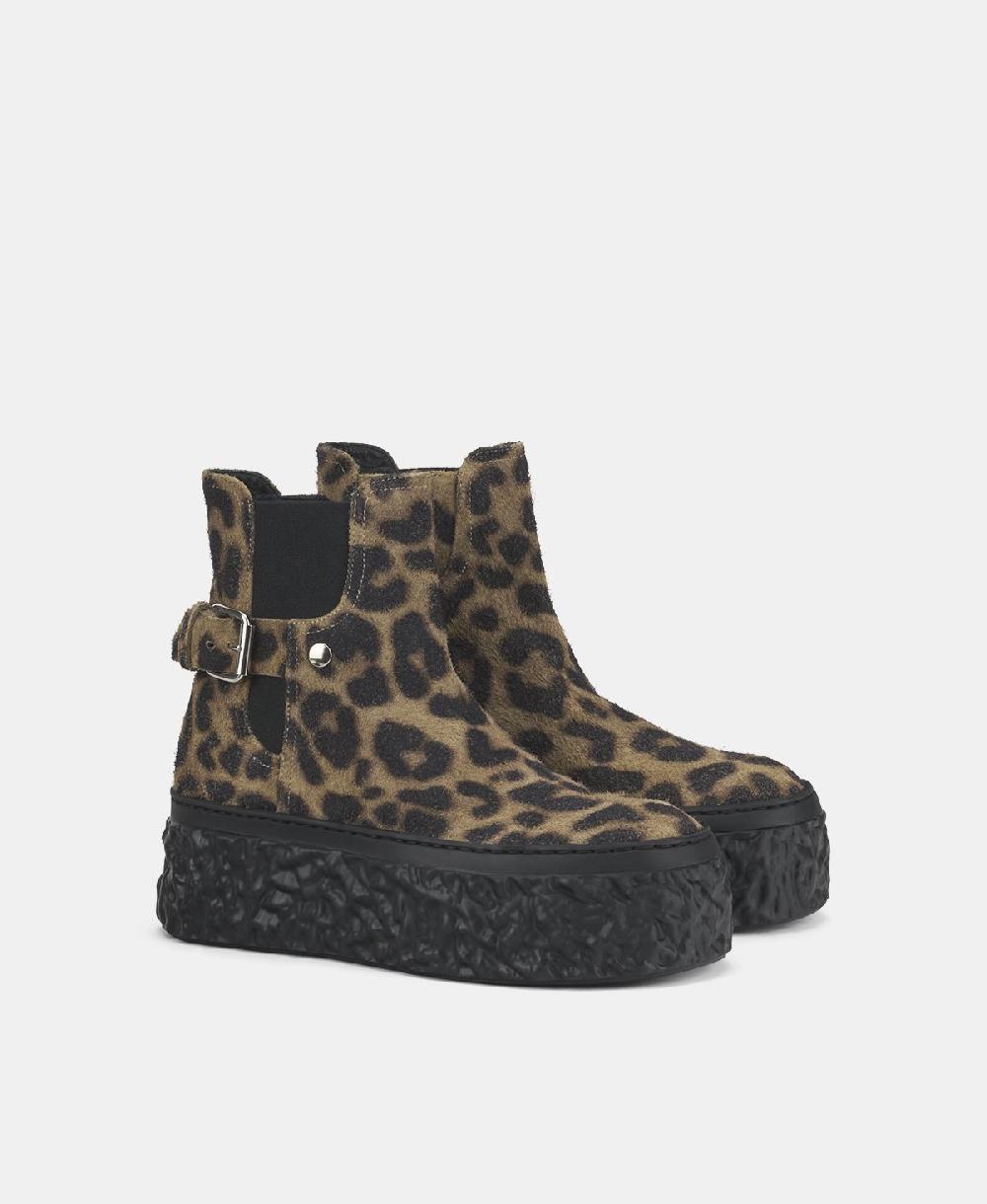 Agl Stivaletto animalier con platform Stampa leopard Magma Biker In Vendita