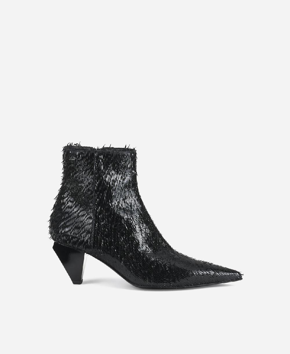 Agl Stivaletto in pelle Nero Knife Bootie In Linea