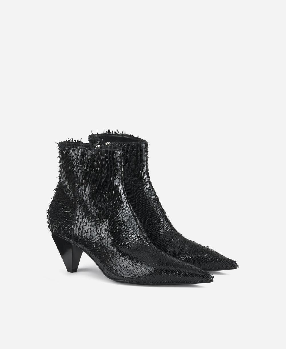 Agl Stivaletto in pelle Nero Knife Bootie In Linea