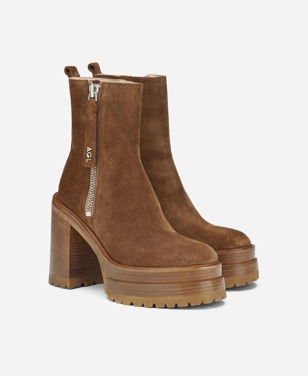 Agl Stivaletto in velour Cuoio Tora Promozione