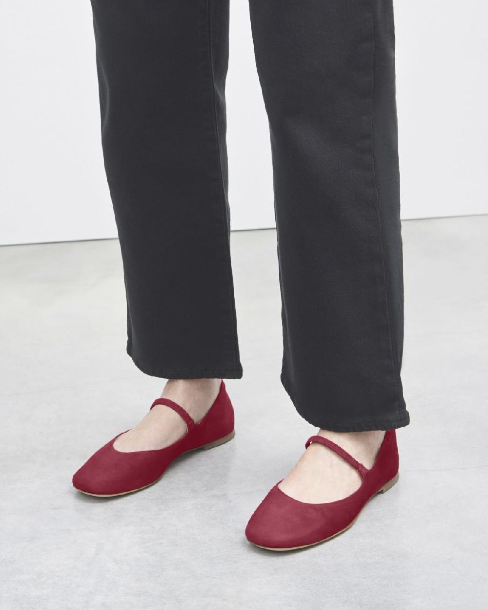 Agl Ballerina in velour Rosso Iris Consegna Veloce