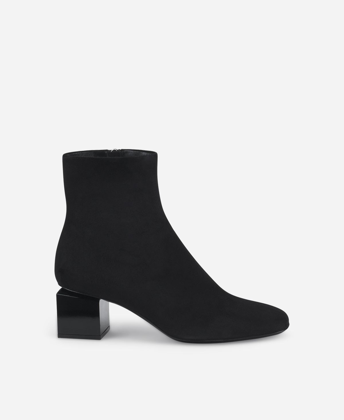 Agl Stivaletto in velour con tacco cubico Nero Angie Pure Vendita Calda