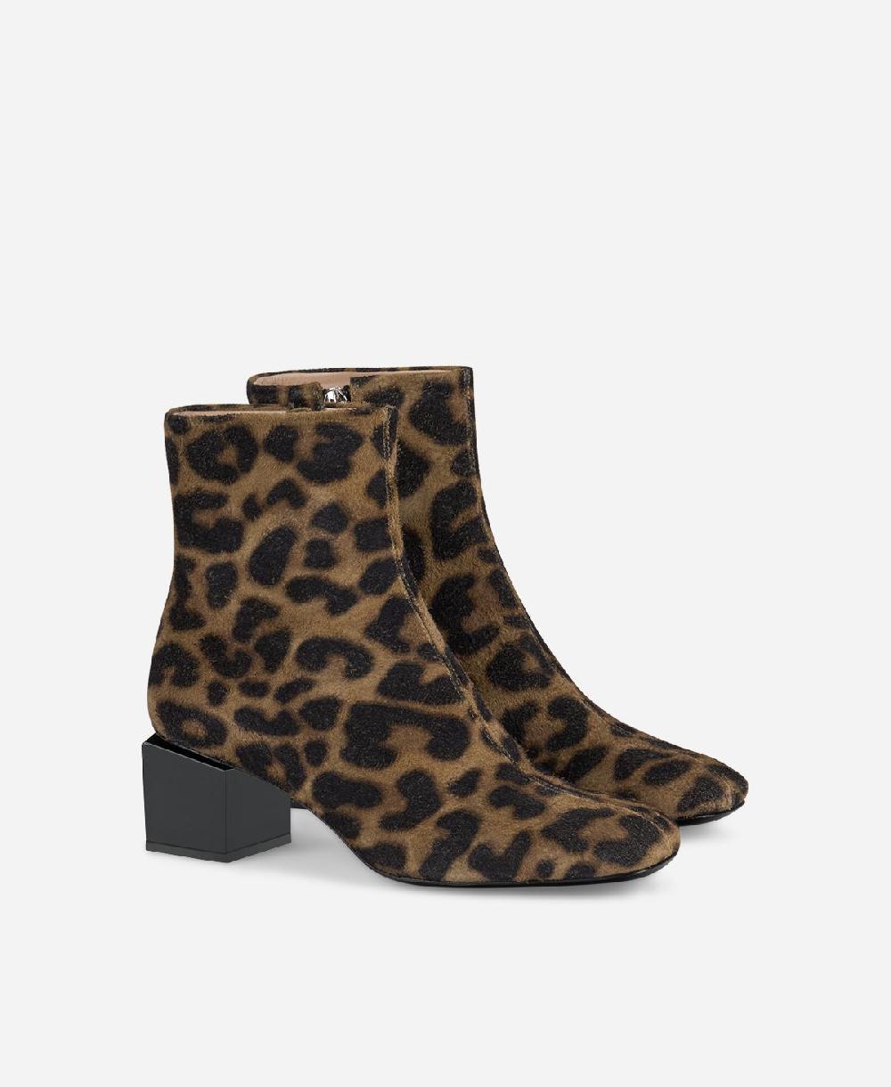 Agl Stivaletto animalier con tacco cubico Stampa leopard Angie Pure Vendita Economica