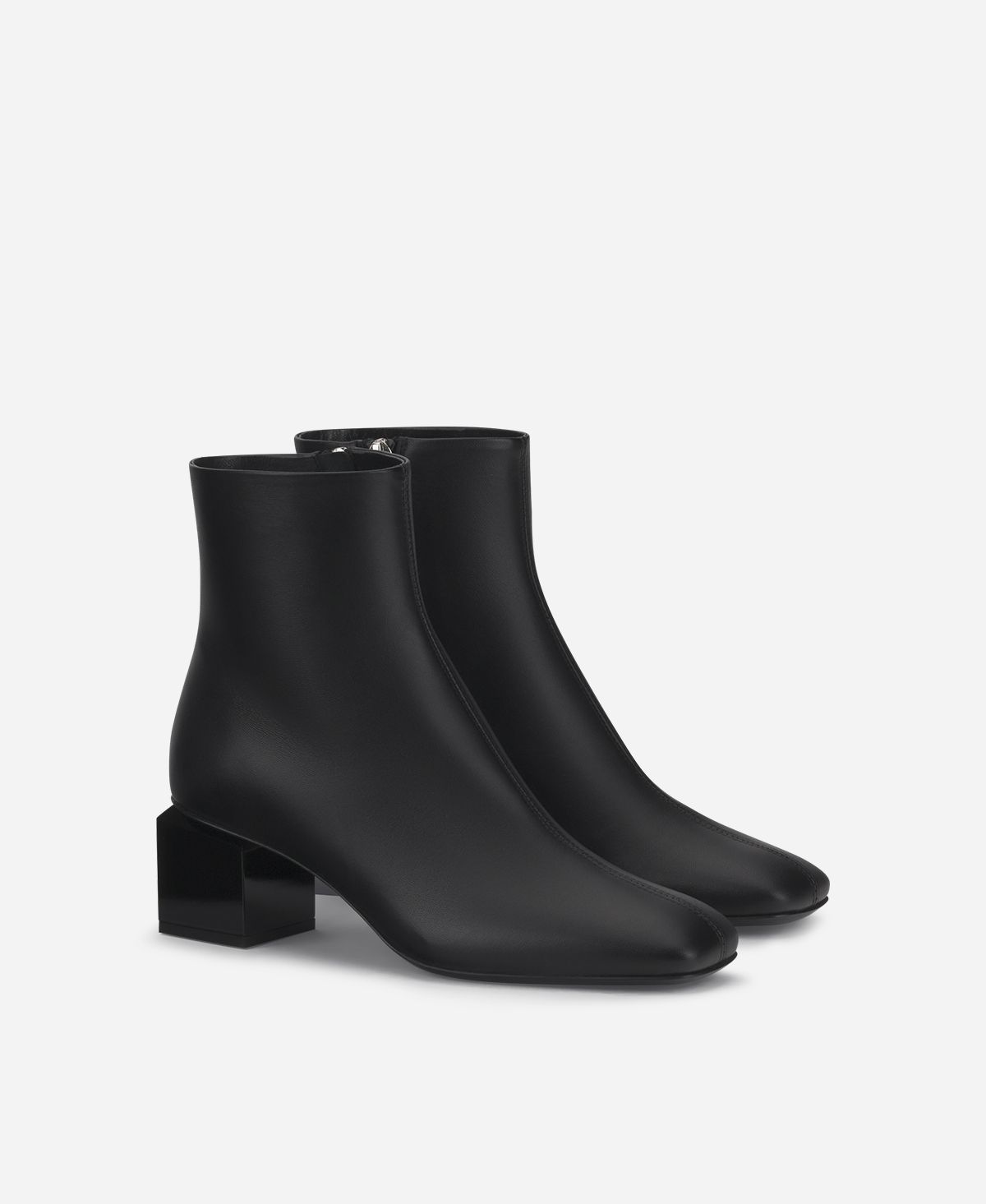 Agl Stivaletto in pelle con tacco cubico Nero Angie Pure Saldi Di Fabbrica
