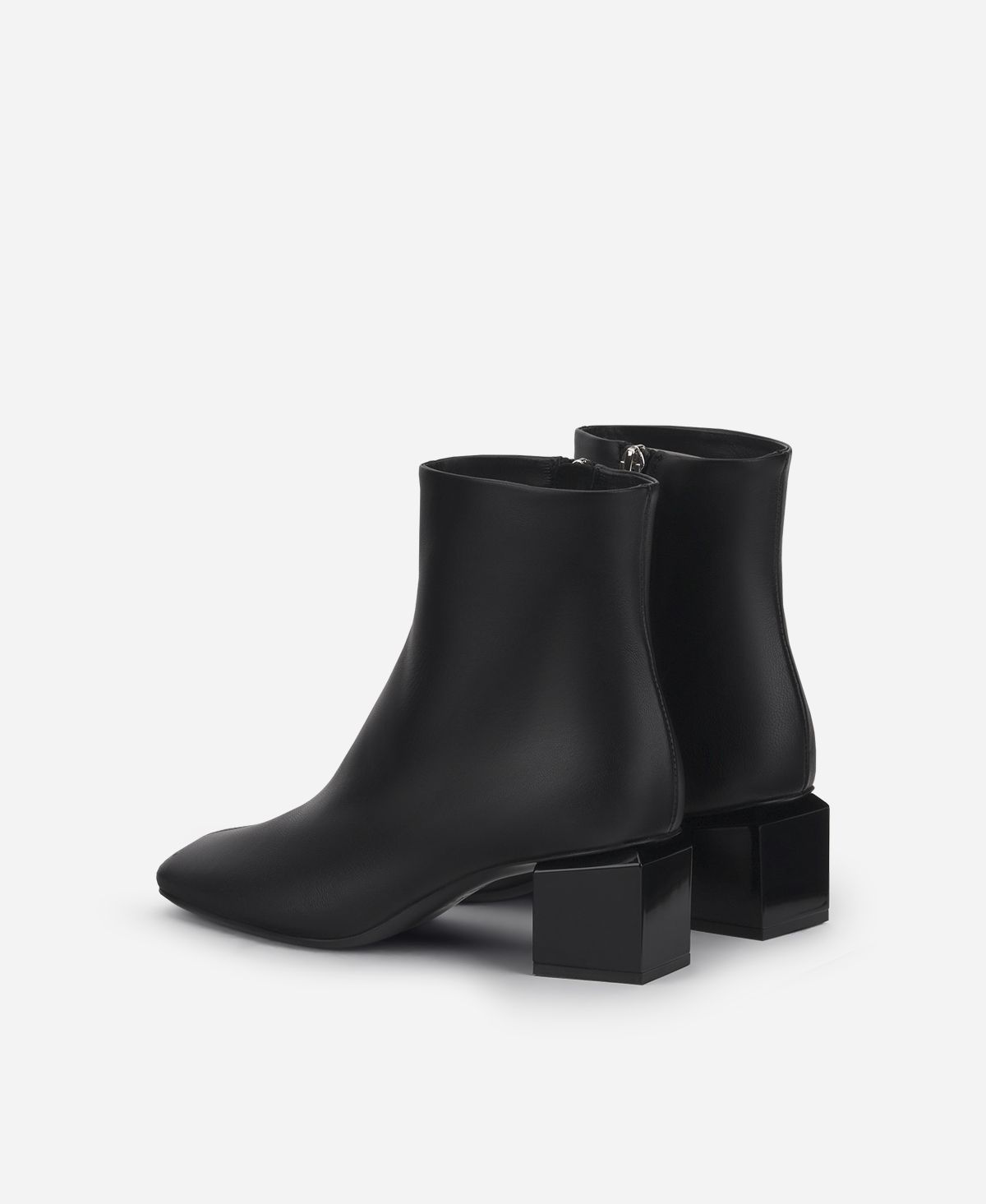 Agl Stivaletto in pelle con tacco cubico Nero Angie Pure Saldi Di Fabbrica