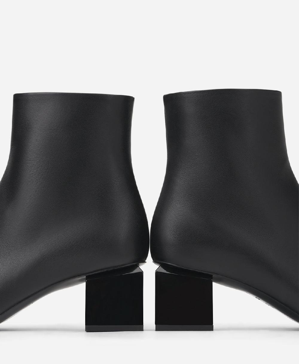 Agl Stivaletto in pelle con tacco cubico Nero Angie Pure Saldi Di Fabbrica