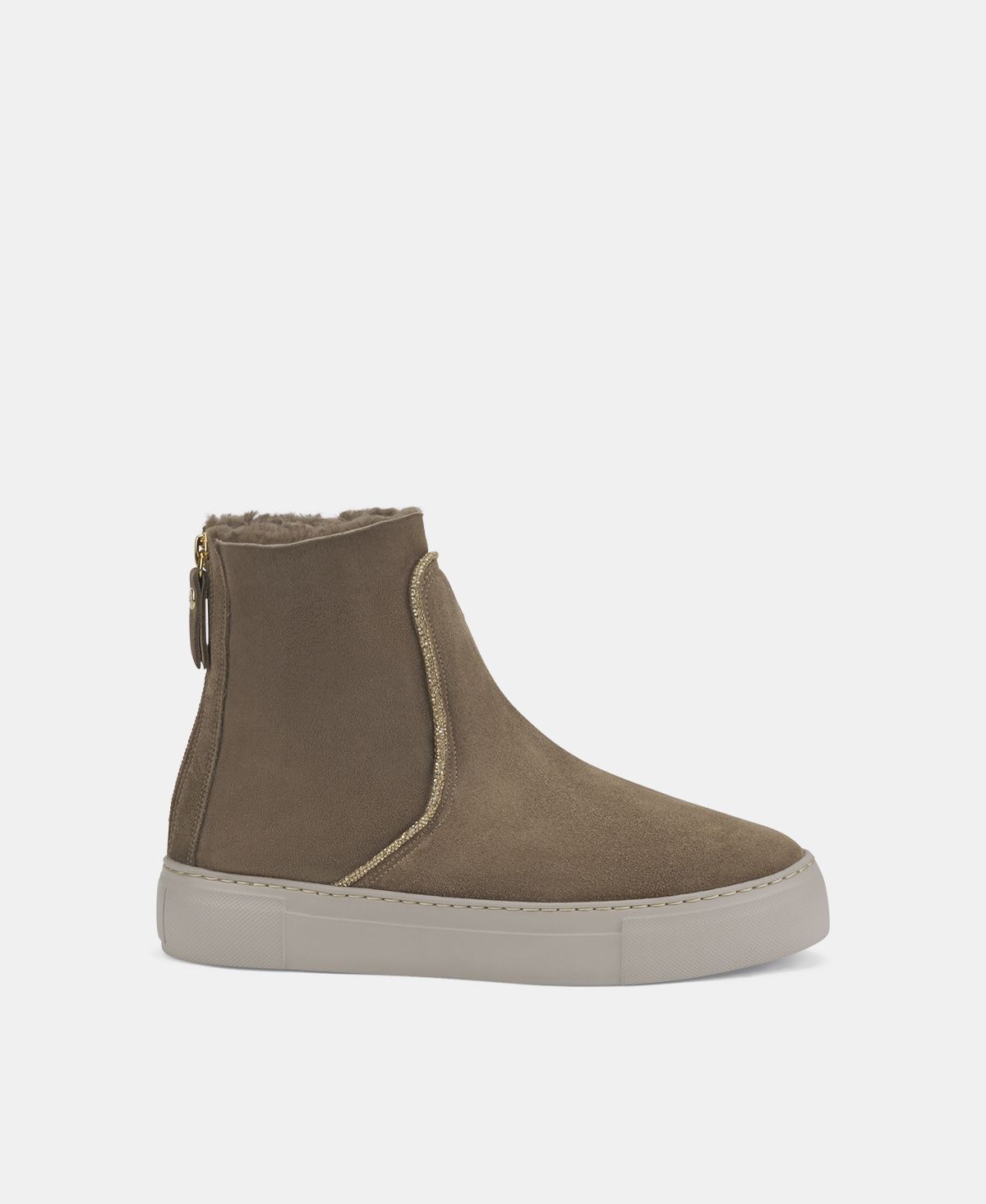 Agl Sneaker in velour con strass Tortora Meghan Warm Strass Spedizione Gratuita