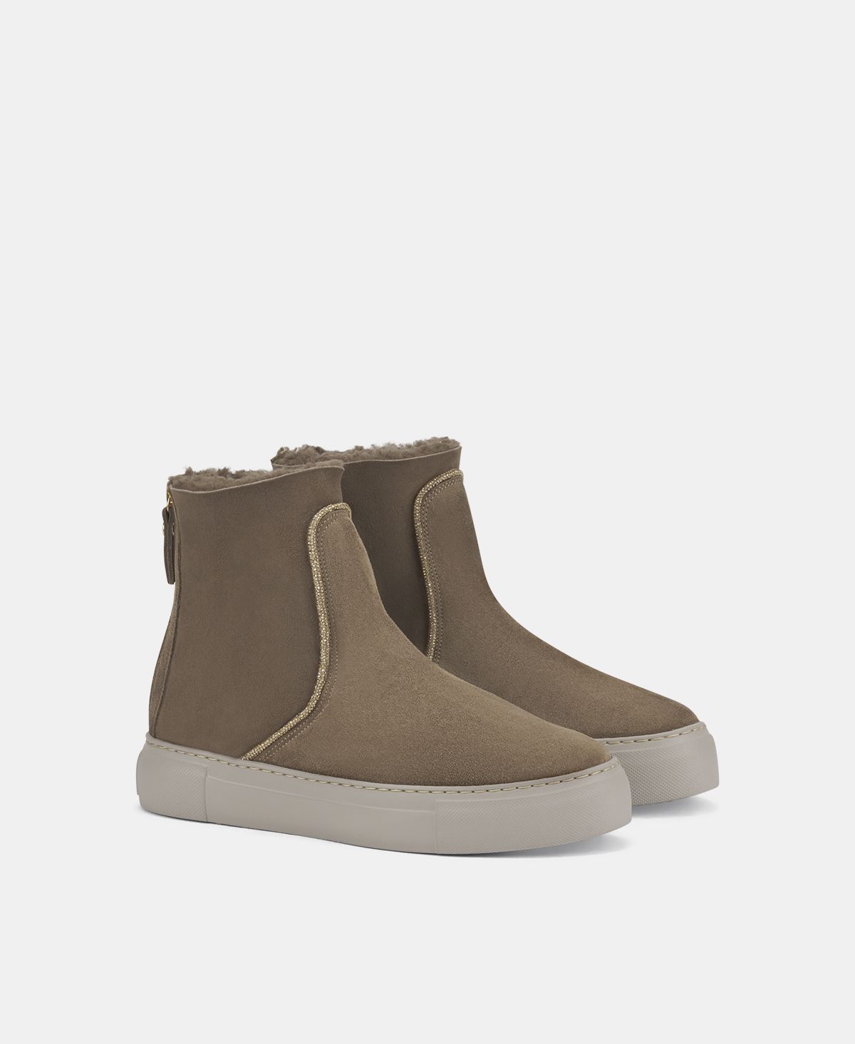 Agl Sneaker in velour con strass Tortora Meghan Warm Strass Spedizione Gratuita