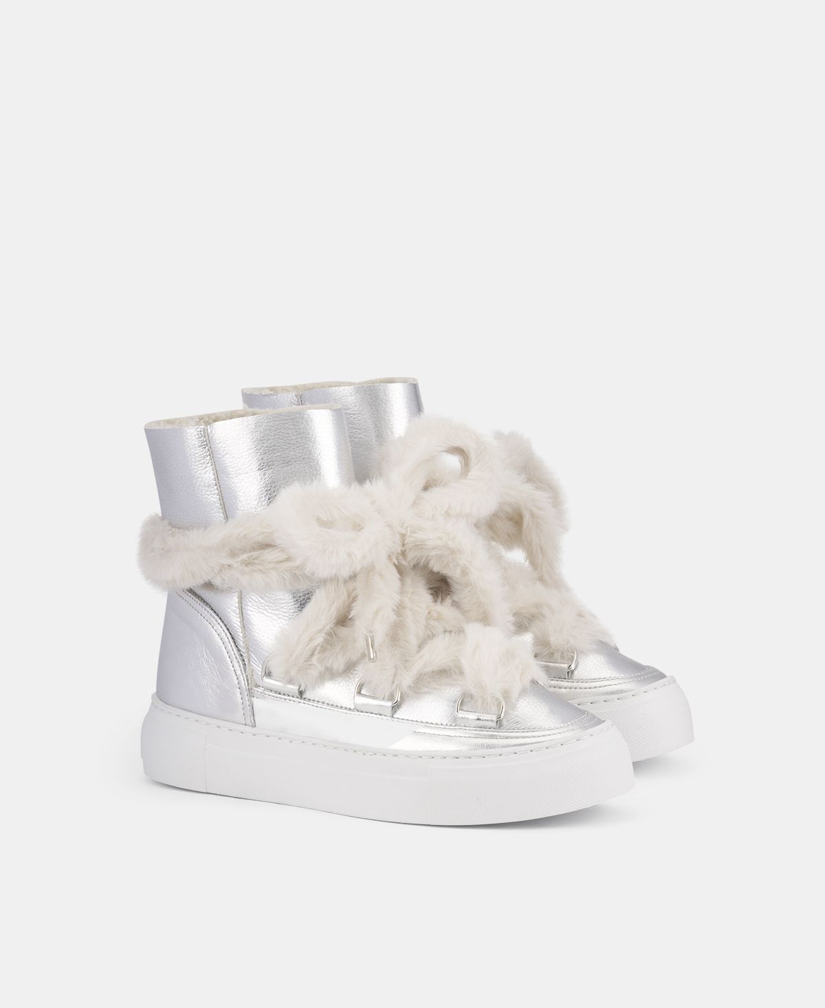 Agl Sneaker stivaletto con pelliccia Argento Kate Qualità Garantita
