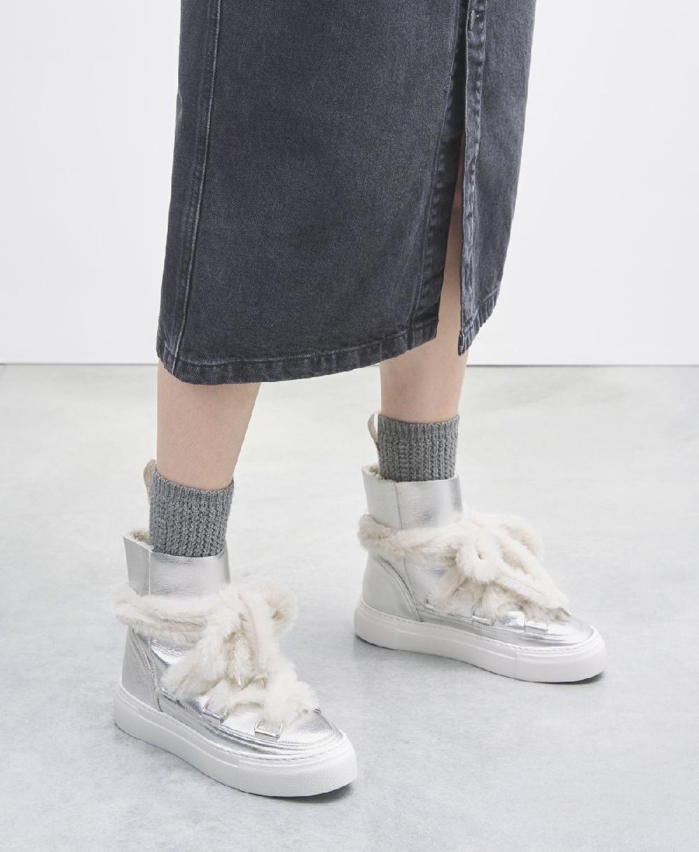Agl Sneaker stivaletto con pelliccia Argento Kate Qualità Garantita