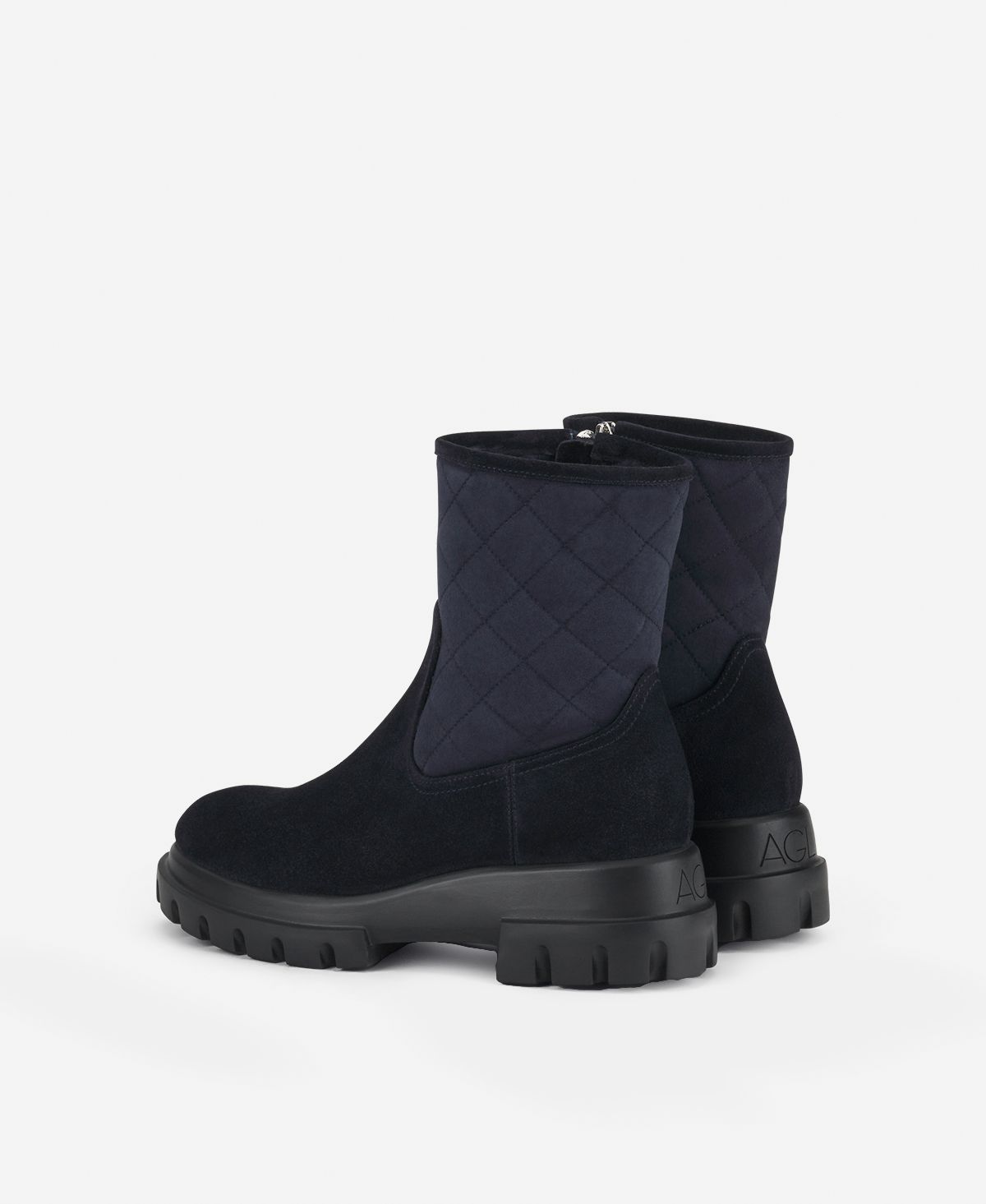 Agl Stivaletto con montone Blu Chunky Matelassé Shopping Online