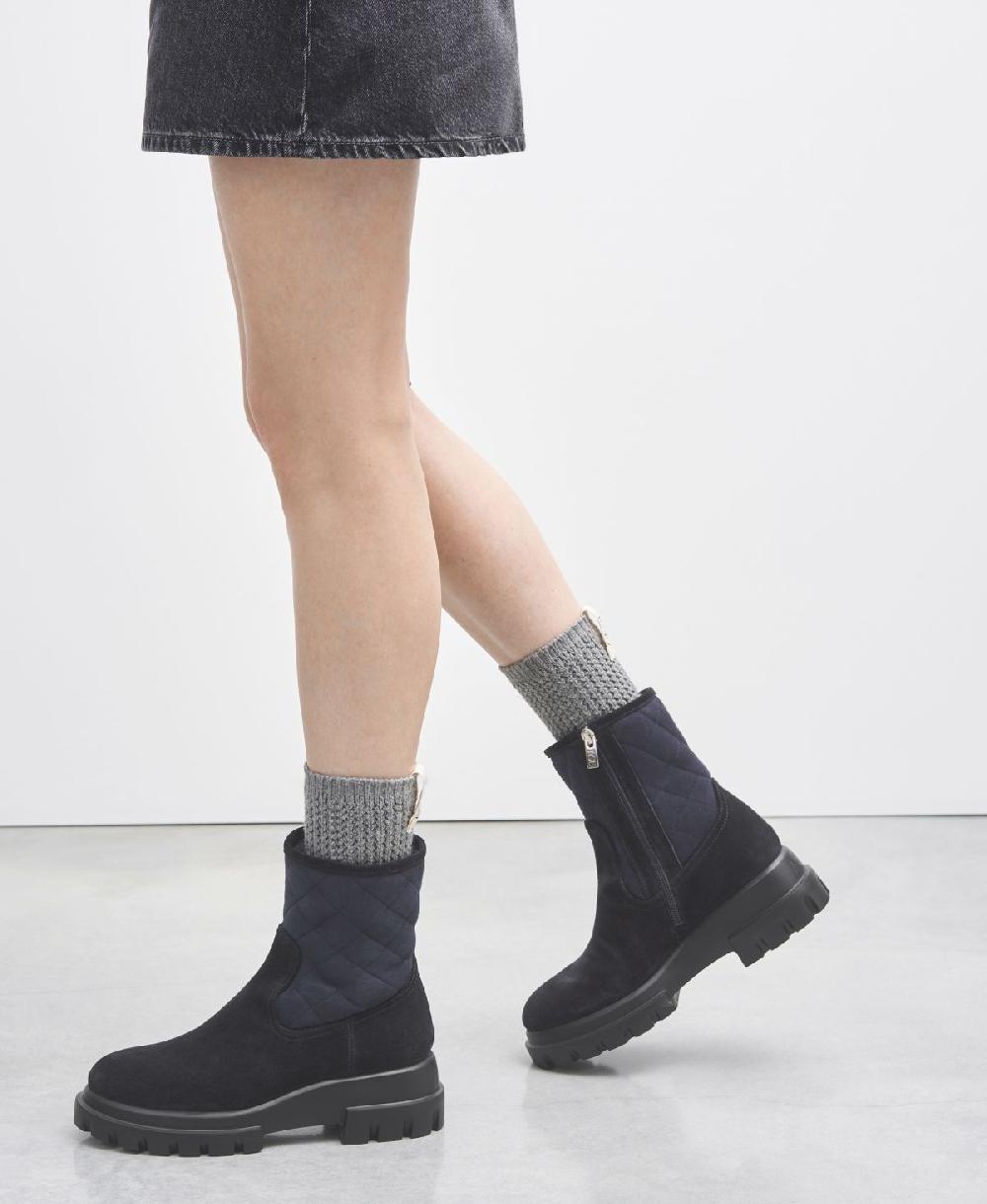 Agl Stivaletto con montone Blu Chunky Matelassé Shopping Online
