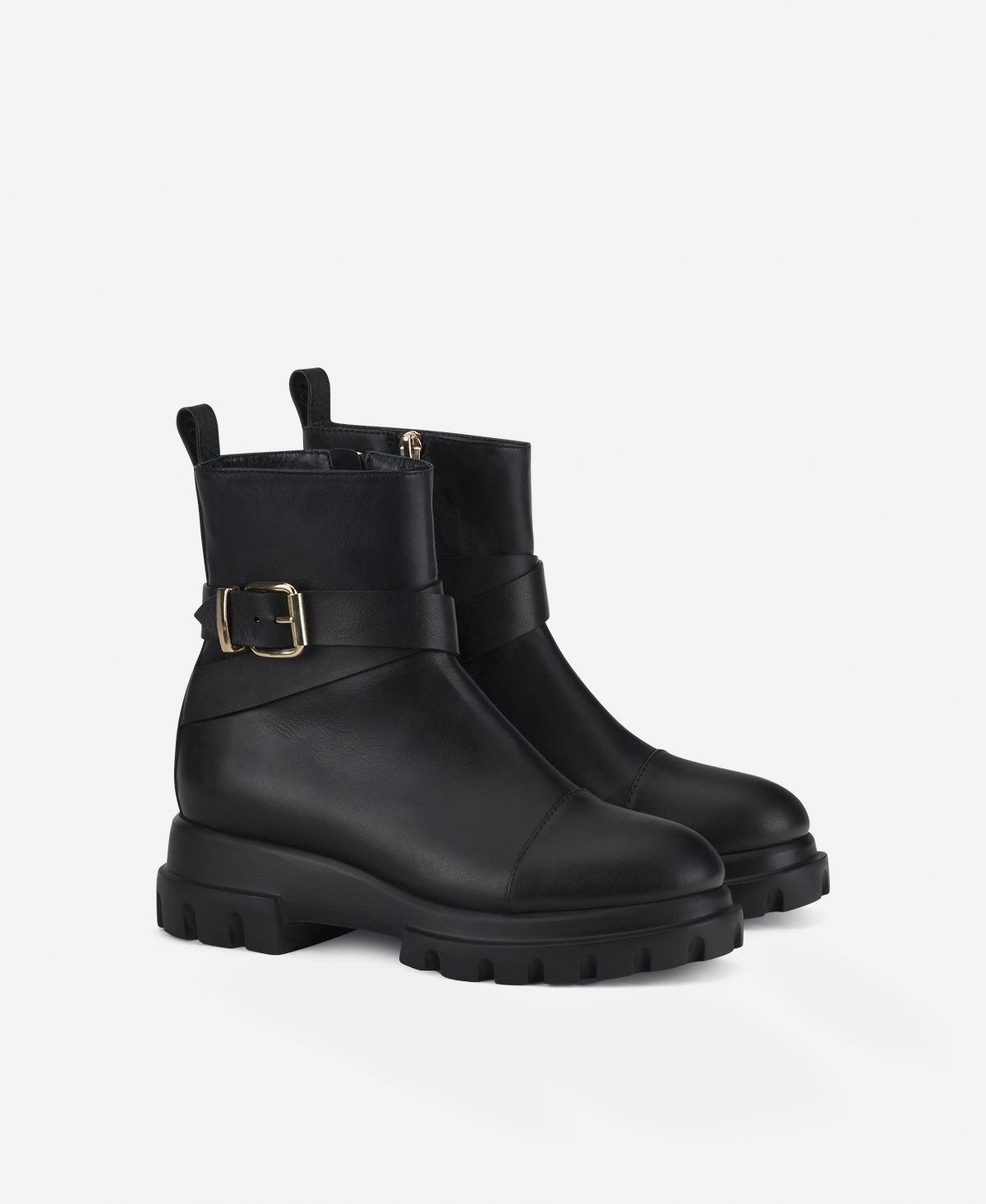 Agl Stivaletto con fibbia Nero Chunky Strap Prezzo Ridotto