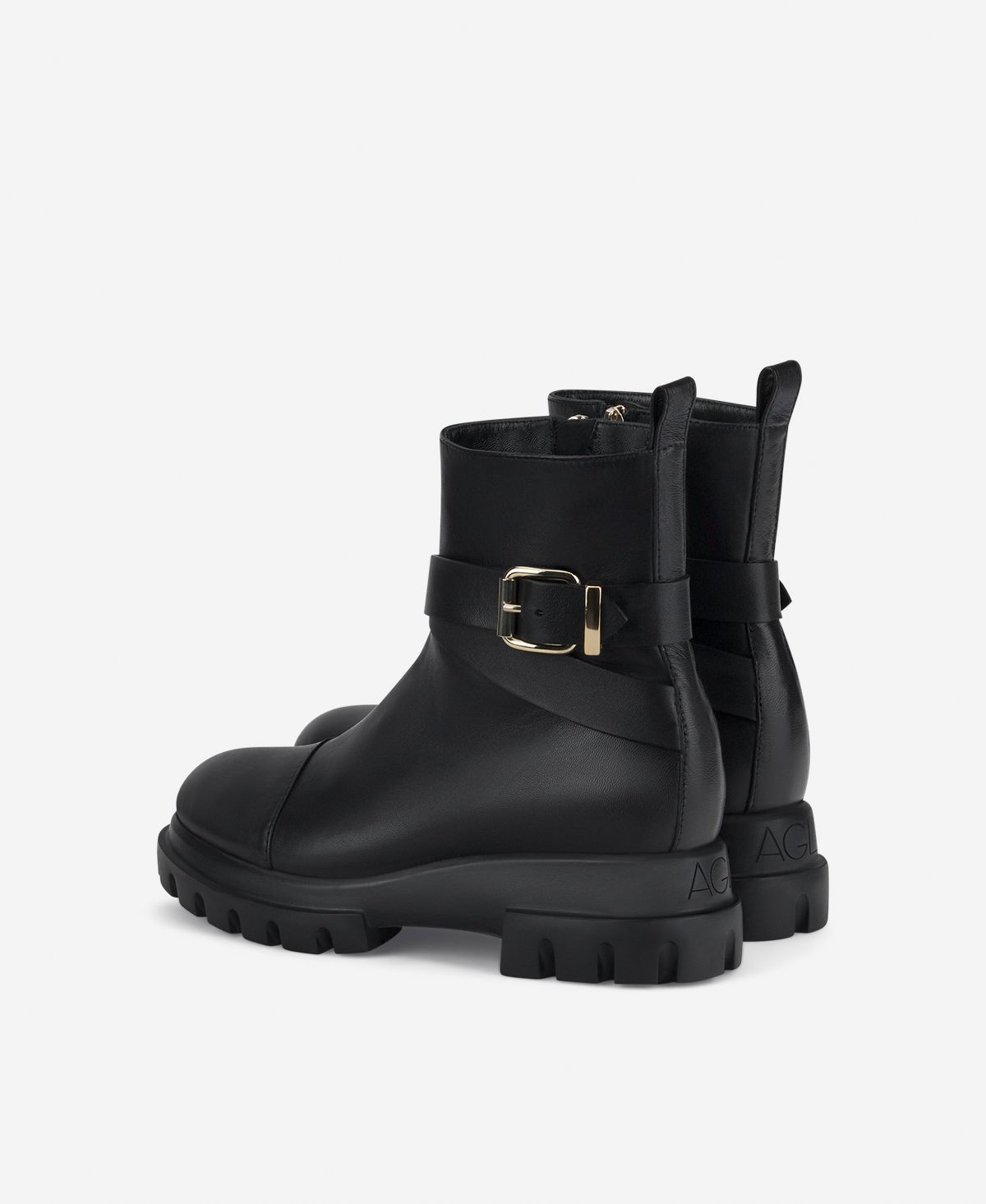 Agl Stivaletto con fibbia Nero Chunky Strap Prezzo Ridotto