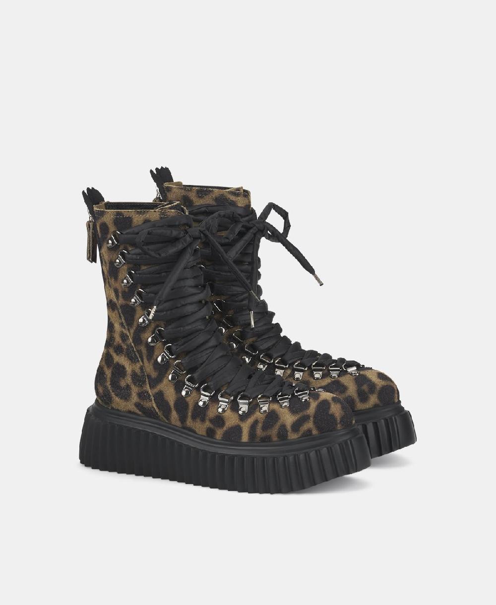 Agl Biker in pelle Stampa leopard Dromo Online