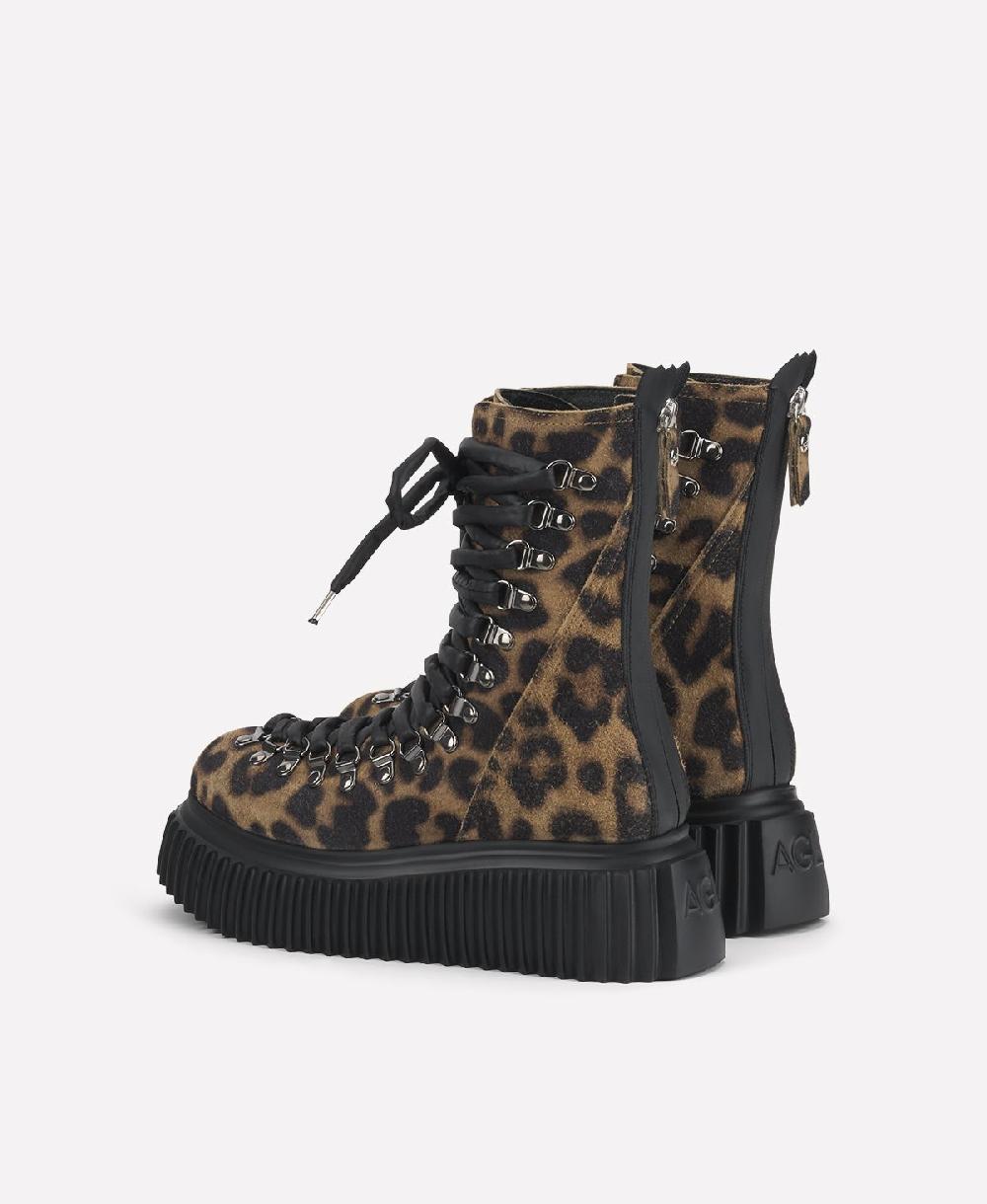 Agl Biker in pelle Stampa leopard Dromo Online