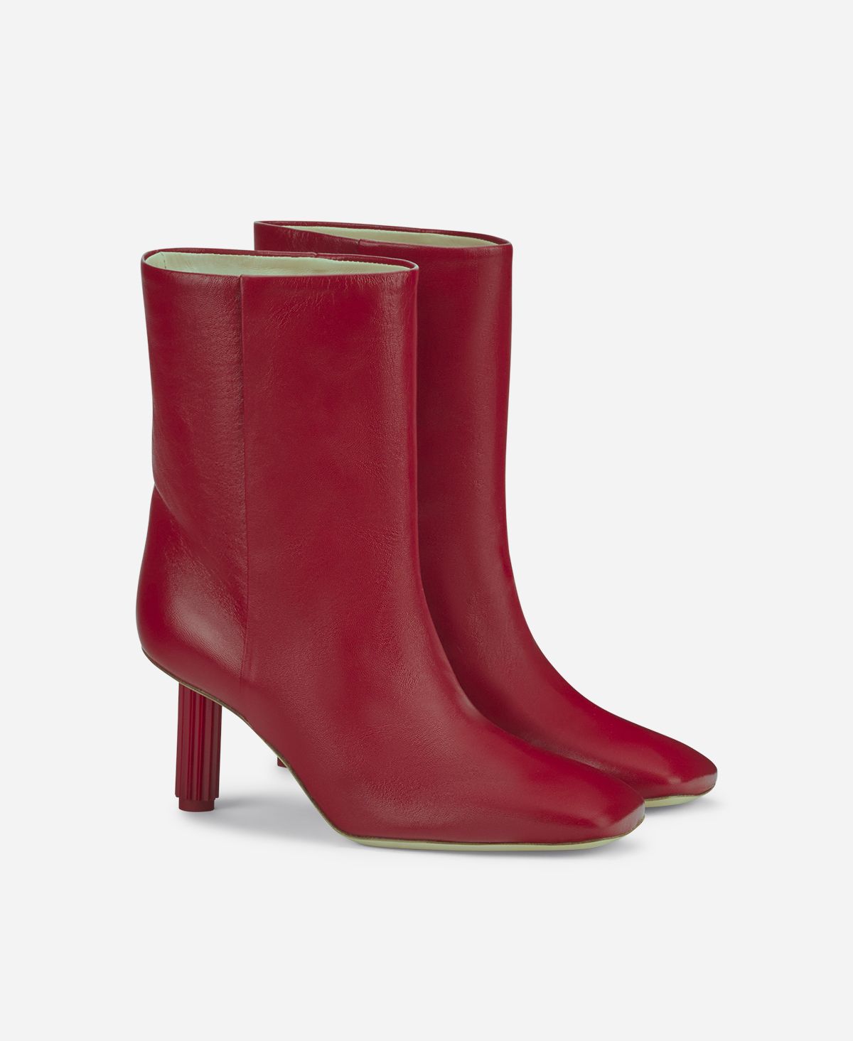 Agl Stivaletto in pelle con tacco Rosso Dorica Q Saldi