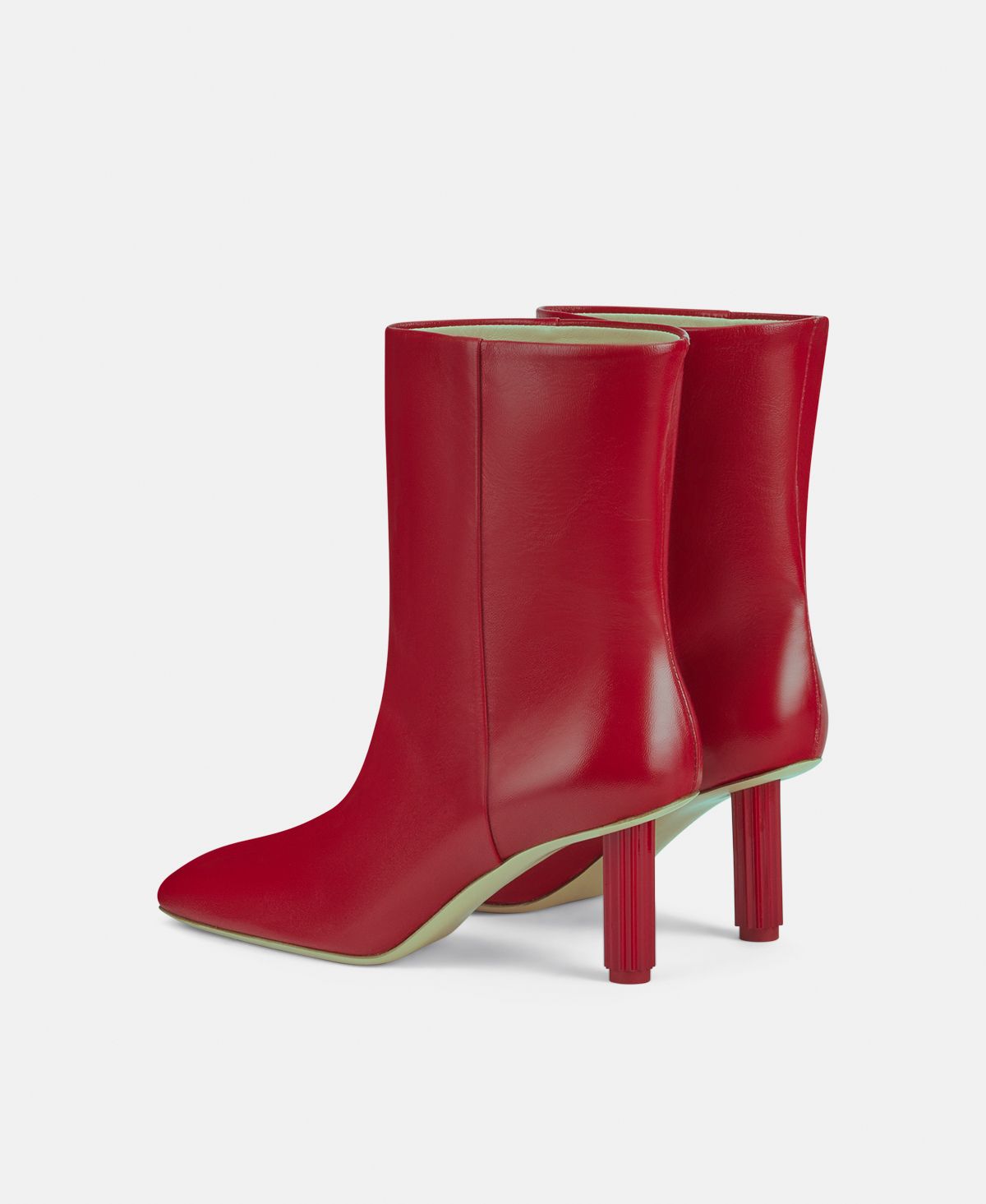 Agl Stivaletto in pelle con tacco Rosso Dorica Q Saldi
