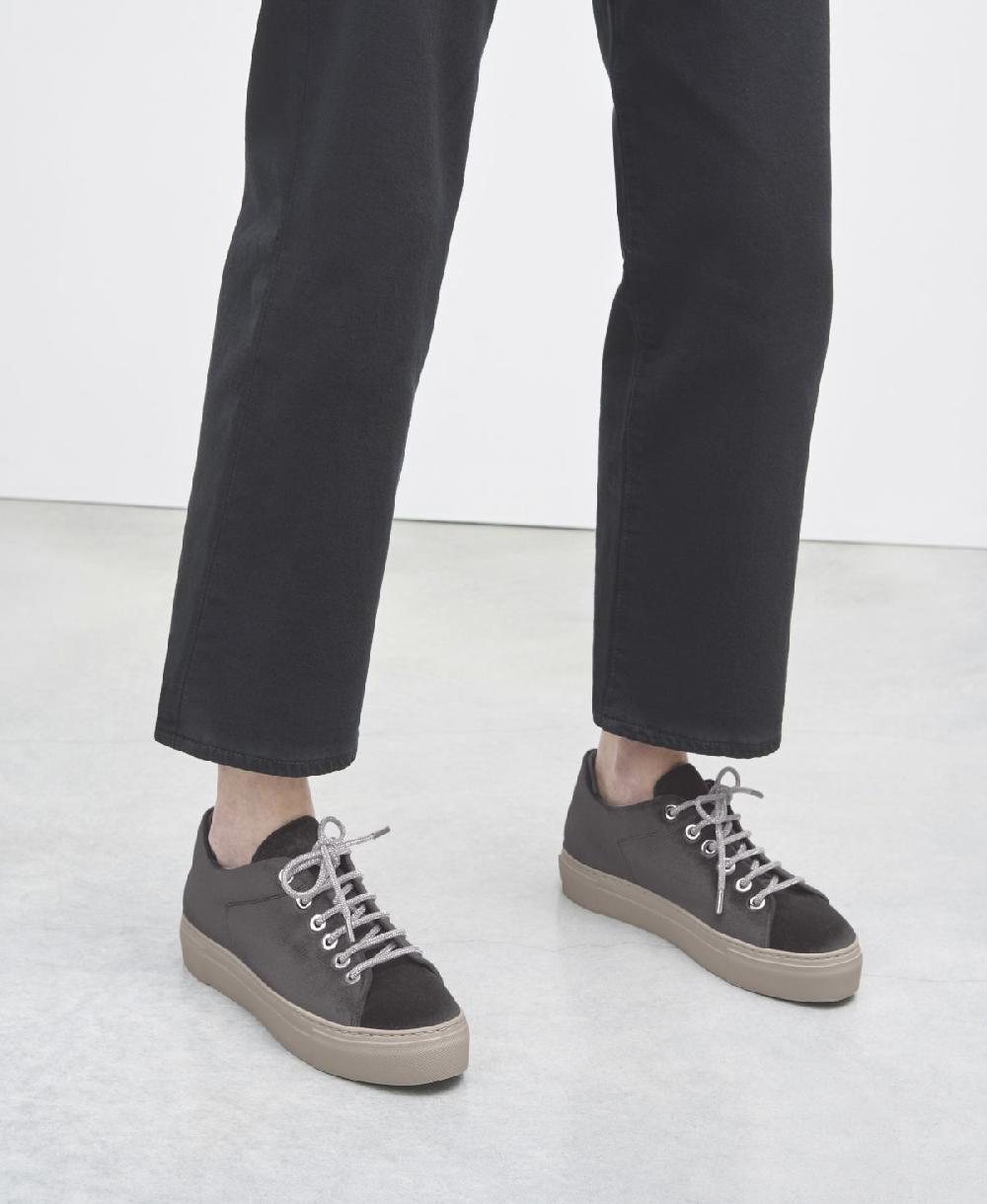Agl Sneaker in velluto Grigio Vananda Velvet Negozio