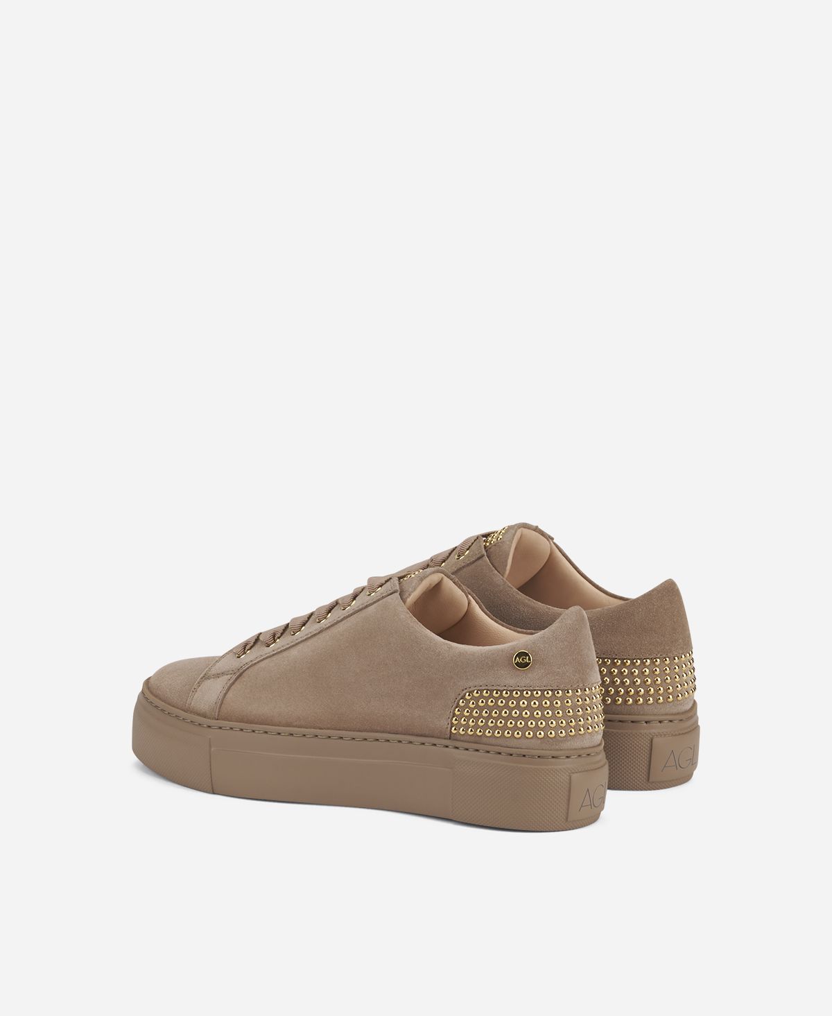 Agl Sneaker con borchie sul tallone Beige Stella Moda