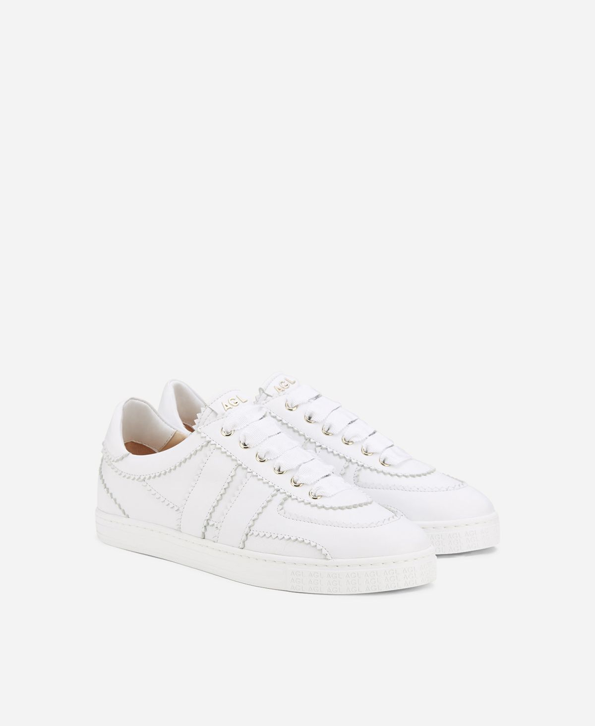 Agl Sneaker in pelle Bianco Leda Offerte speciali