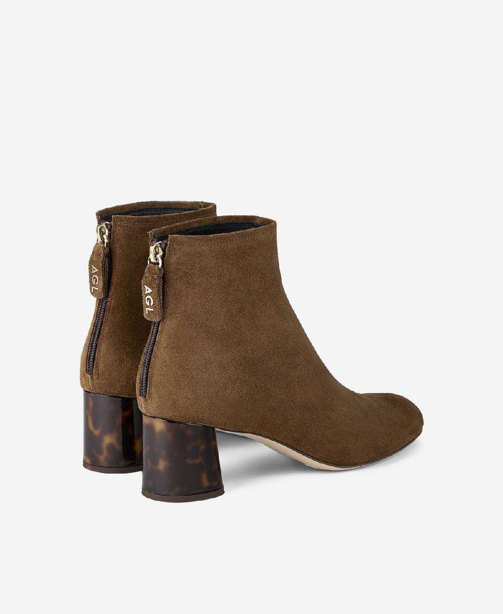 Agl Stivaletto in pelle con tacco Cuoio VETA PRECIOUS Negozi Online