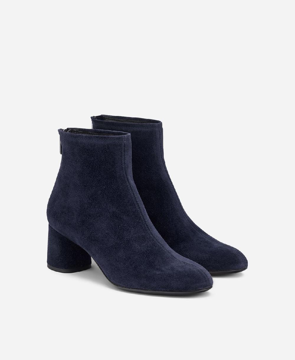 Agl Stivaletto in velour con tacco Blu Olga Promozione Limitata