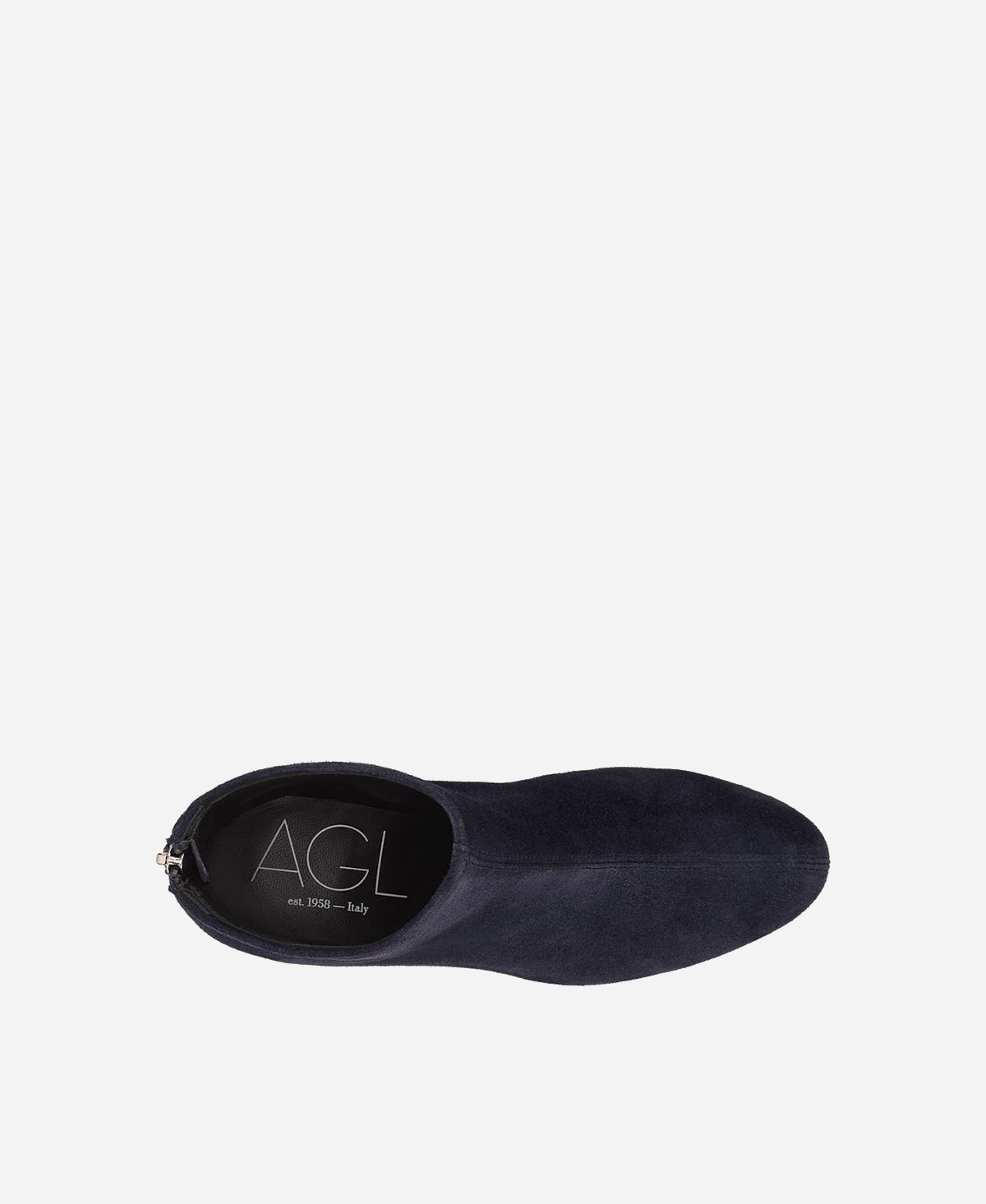 Agl Stivaletto in velour con tacco Blu Olga Promozione Limitata