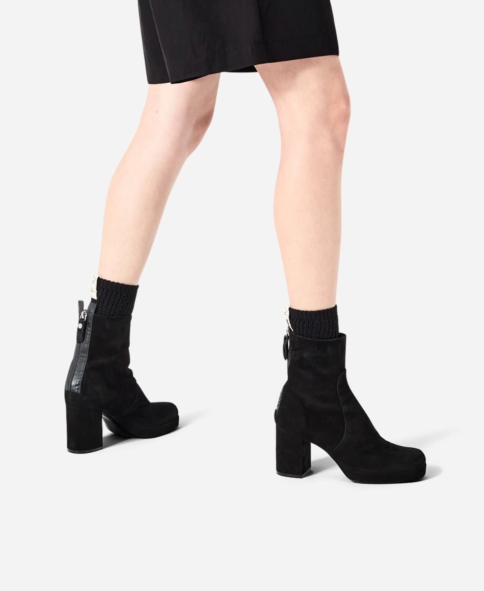 Agl Stivaletto in velour Nero BETTY Affare Del Giorno