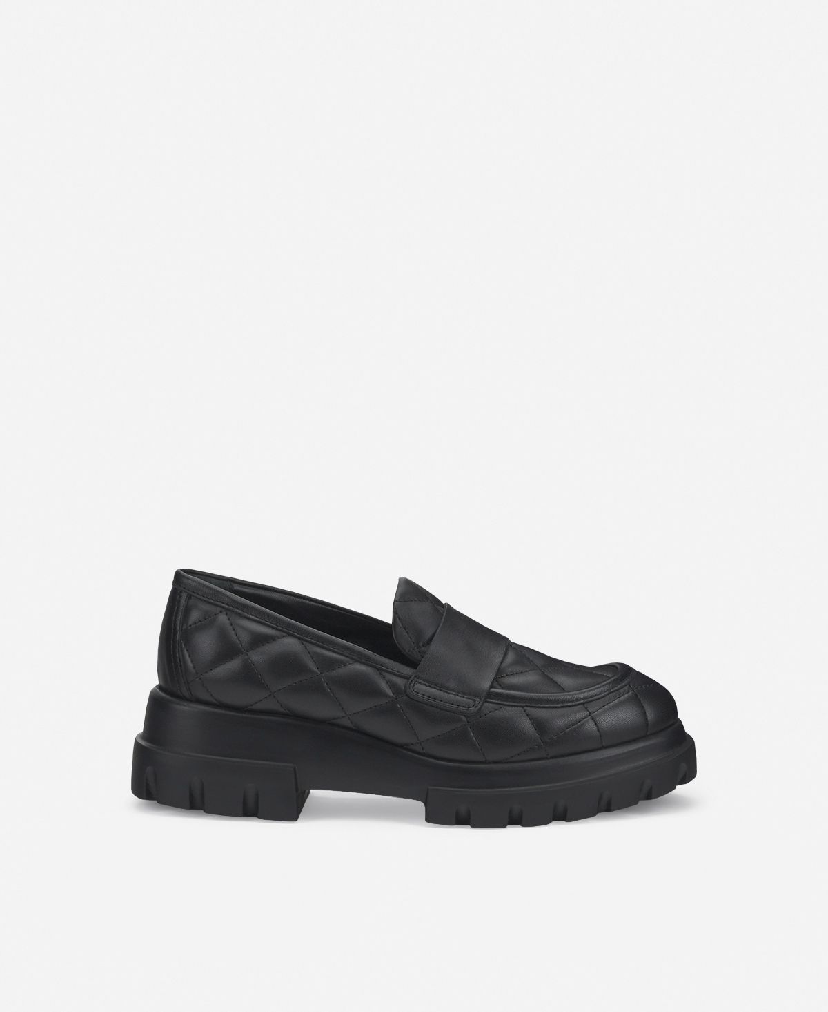 Agl Mocassino in pelle Nero Celeste Matelassé Vendita Calda