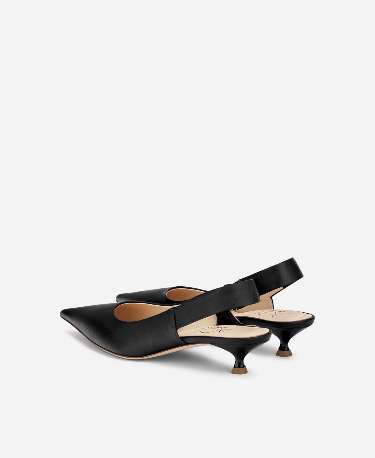 Agl Sling-back in pelle Nero Lenor Sling Vendita