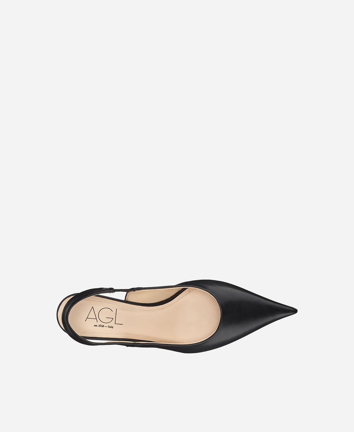 Agl Sling-back in pelle Nero Lenor Sling Vendita
