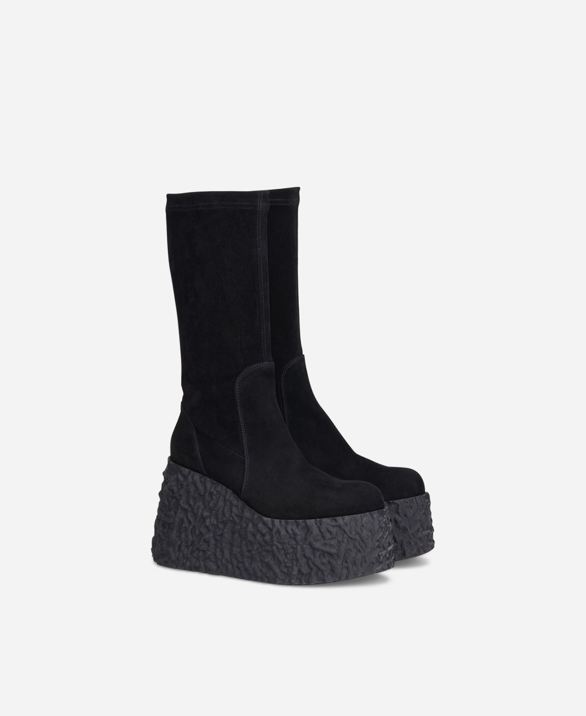 Agl Stivale in nappa stretch Nero velour LAVA STRETCH Pezzi Unici