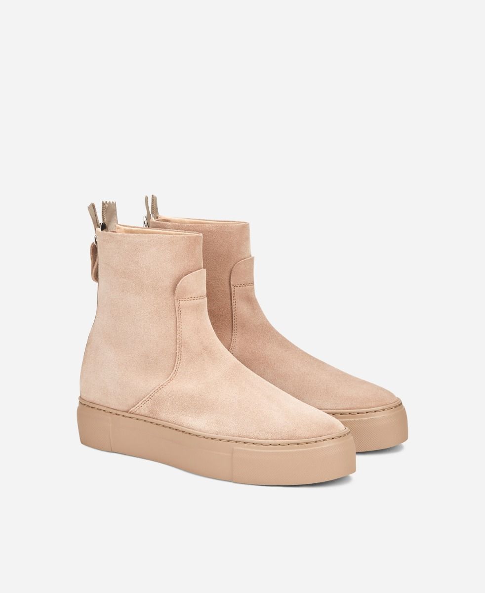 Agl Stivaletto sneaker in velour Beige MEGHAN BOOTIE Consegna Veloce