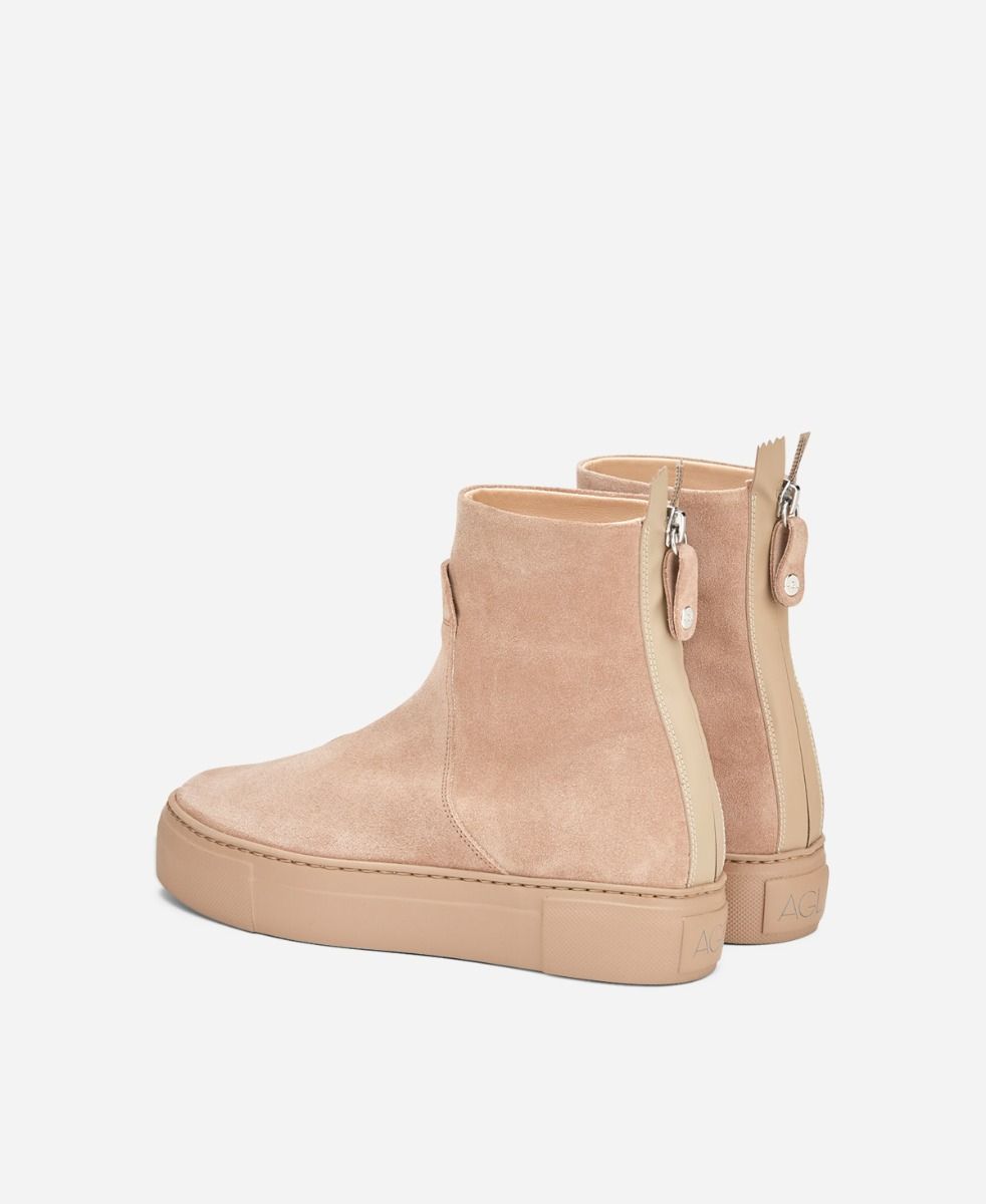 Agl Stivaletto sneaker in velour Beige MEGHAN BOOTIE Consegna Veloce