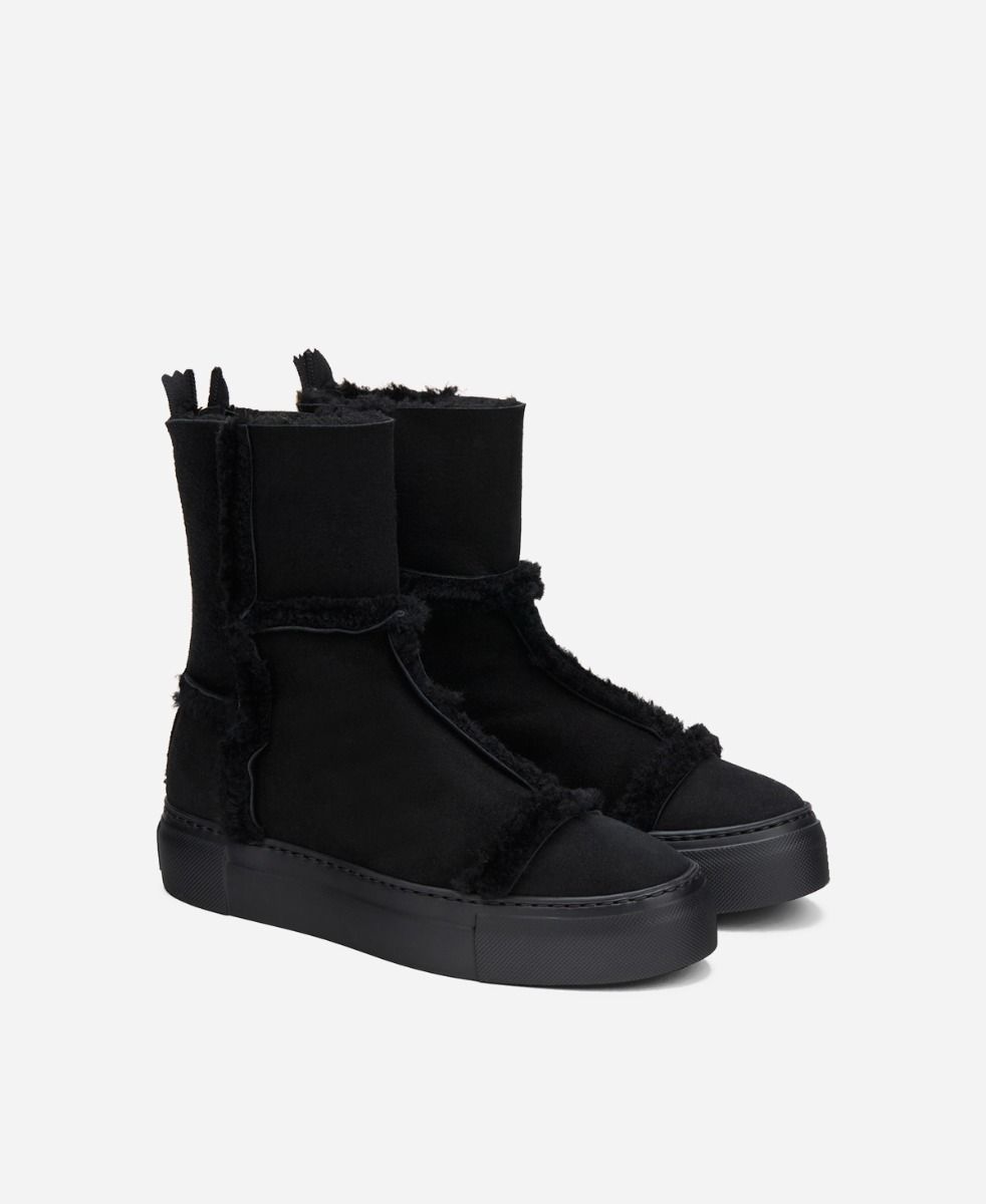 Agl Sneaker in montone Nero ROSY Prezzo Ridotto