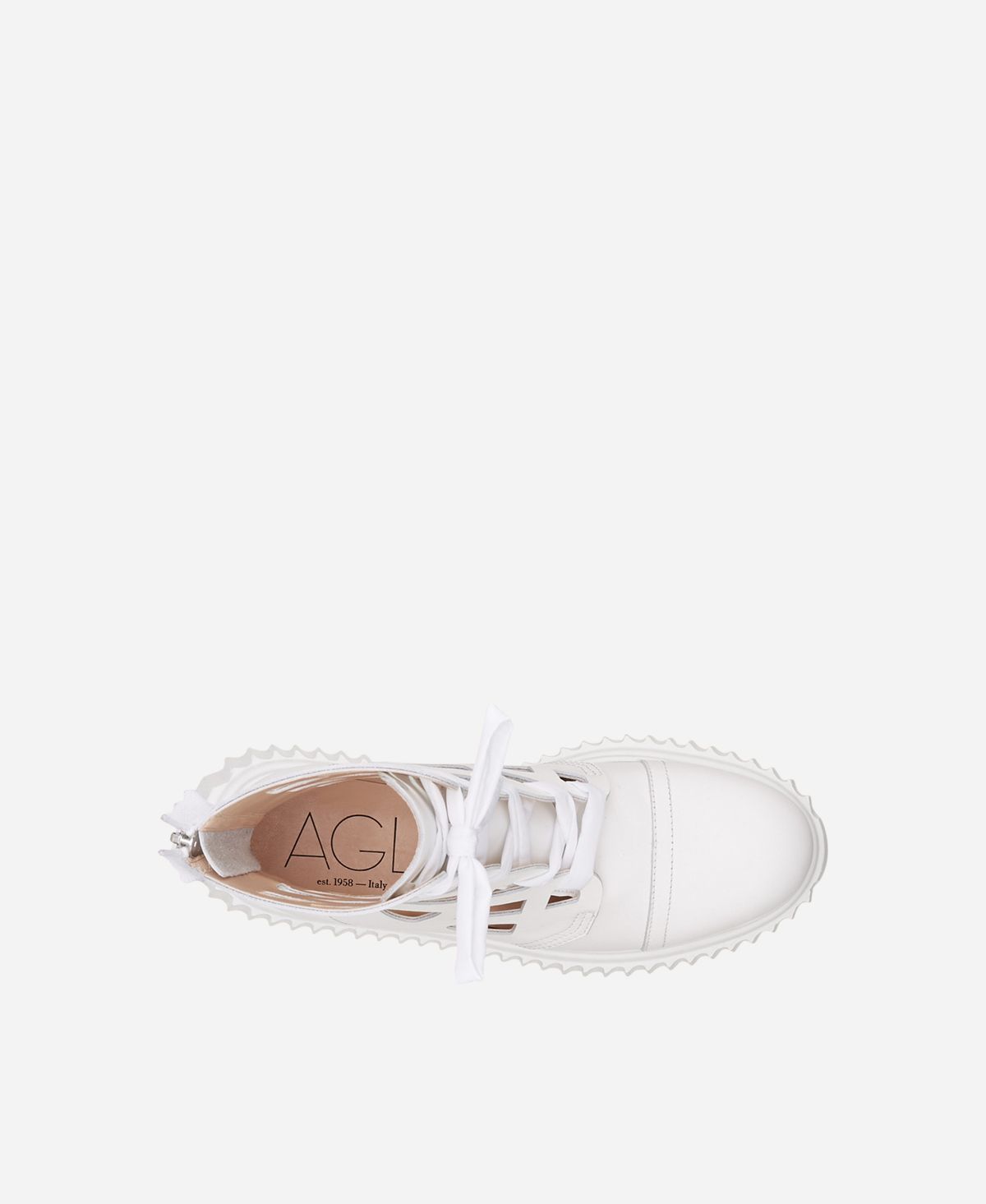 Agl Stivaletto in pelle laserata Bianco Viggy Outlet