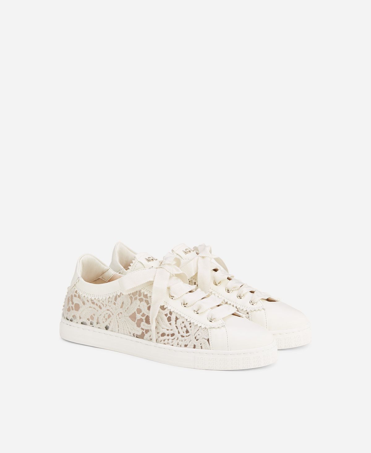 Agl Sneaker in pizzo Bianco Sade Fabric Nuova