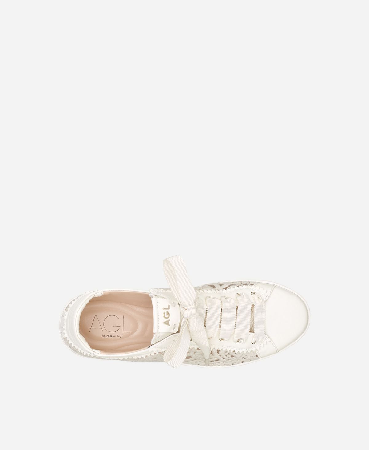 Agl Sneaker in pizzo Bianco Sade Fabric Nuova
