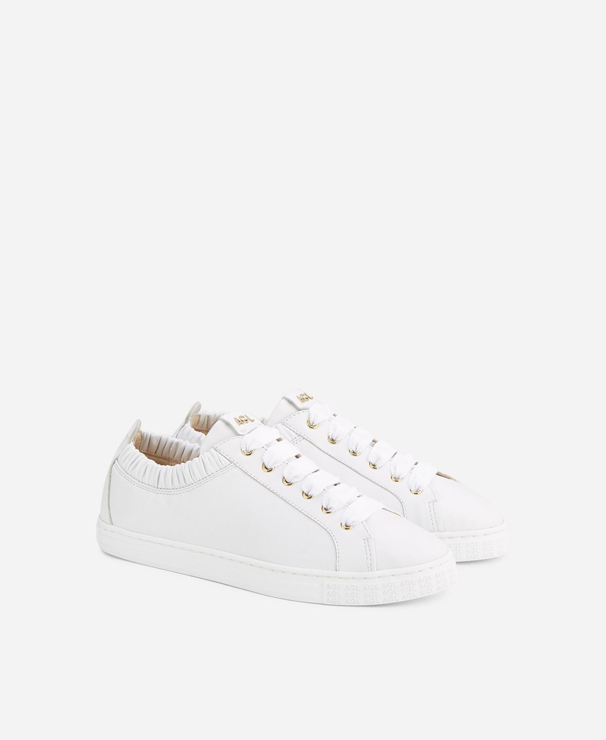 Agl Sneaker in pelle con elastico Bianco Suzie Italy