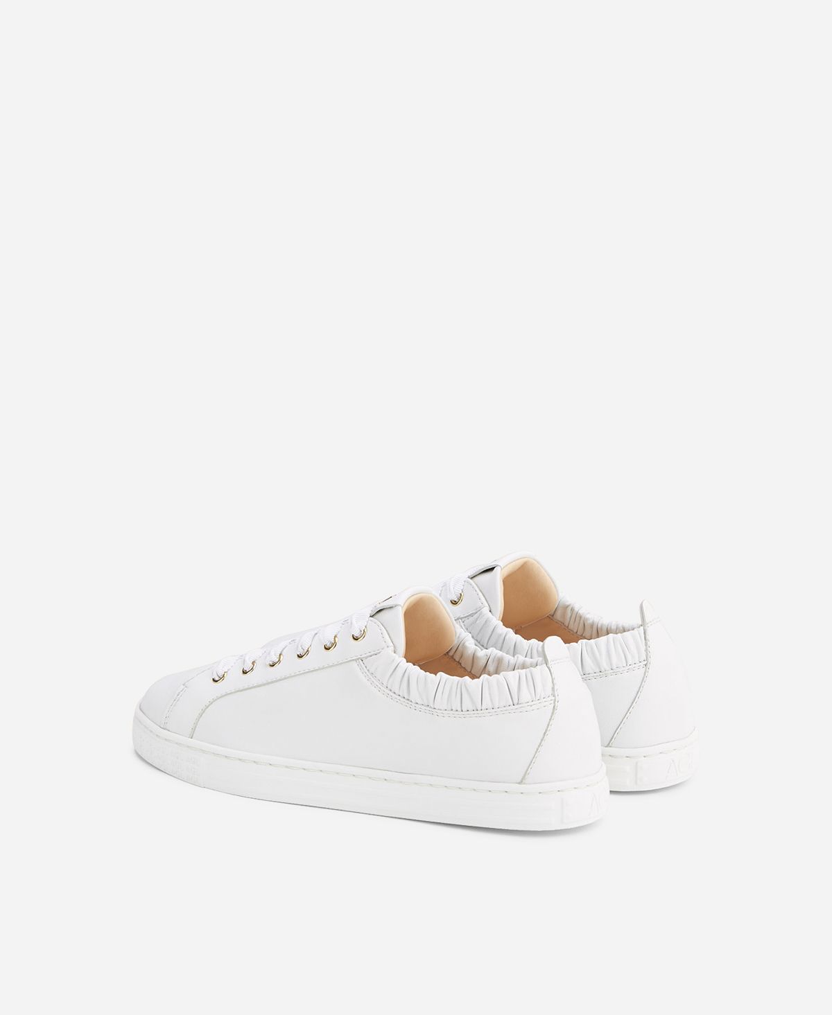 Agl Sneaker in pelle con elastico Bianco Suzie Italy