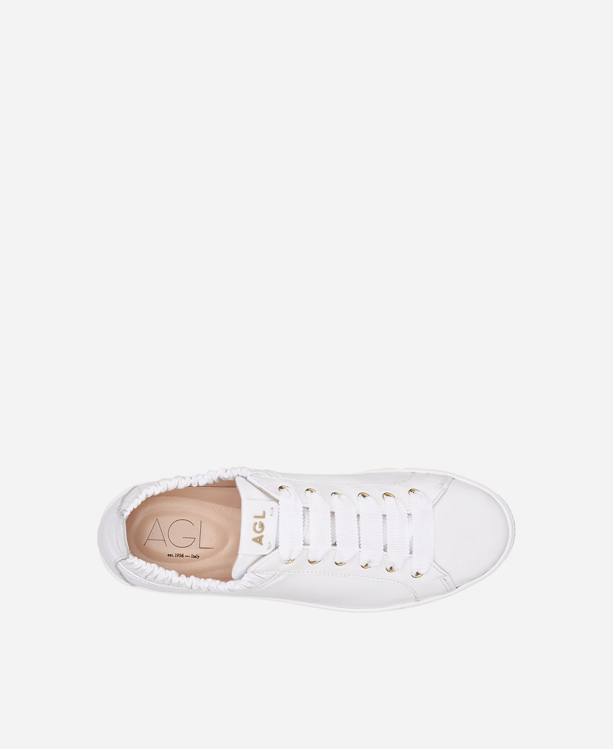 Agl Sneaker in pelle con elastico Bianco Suzie Italy