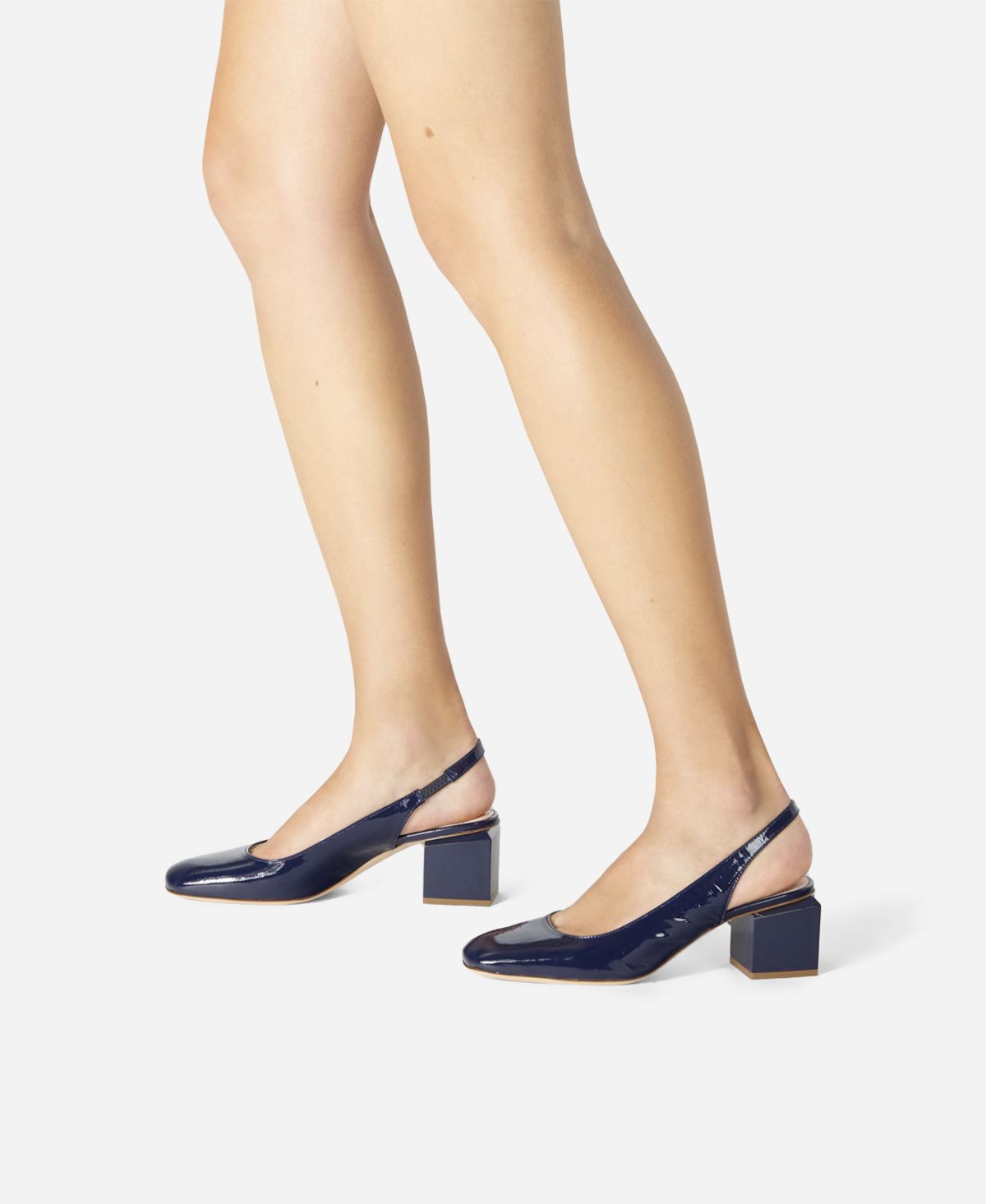 Agl Slig back con tacco a cubo Blu notte Angie Sling B Pezzi Unici