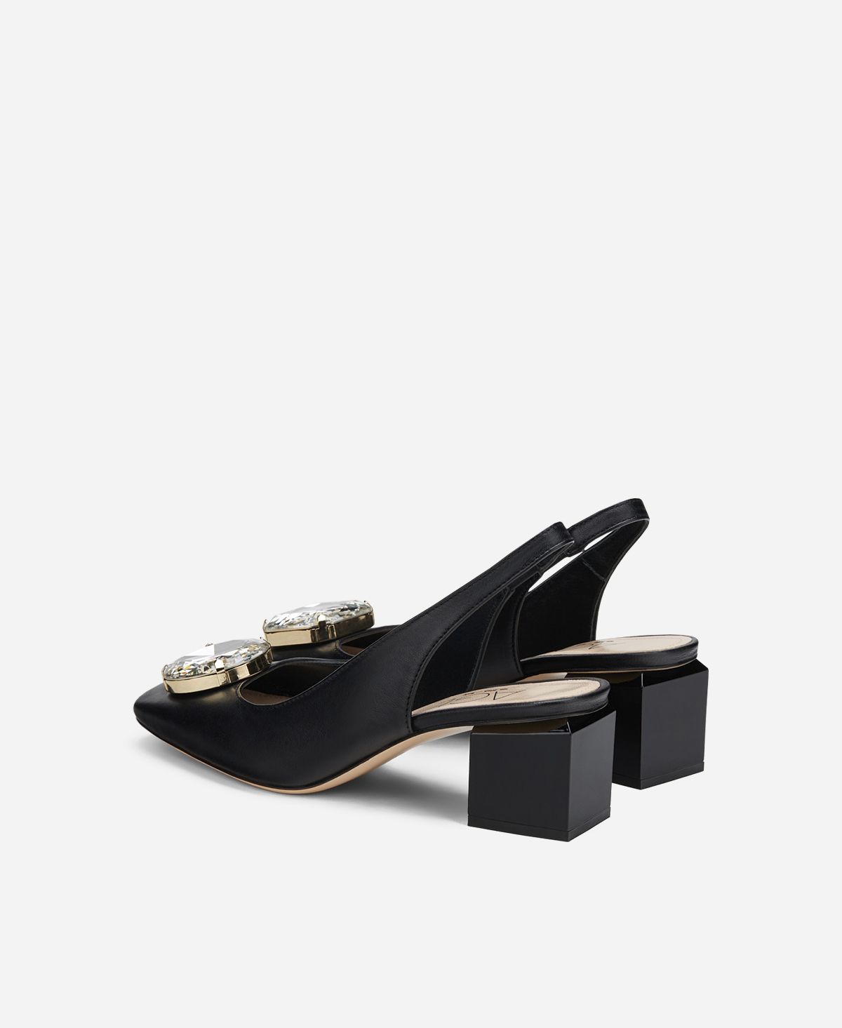 Agl Sling back con tacco a cubo Nero Angie Sb Crystal Acquista Ora