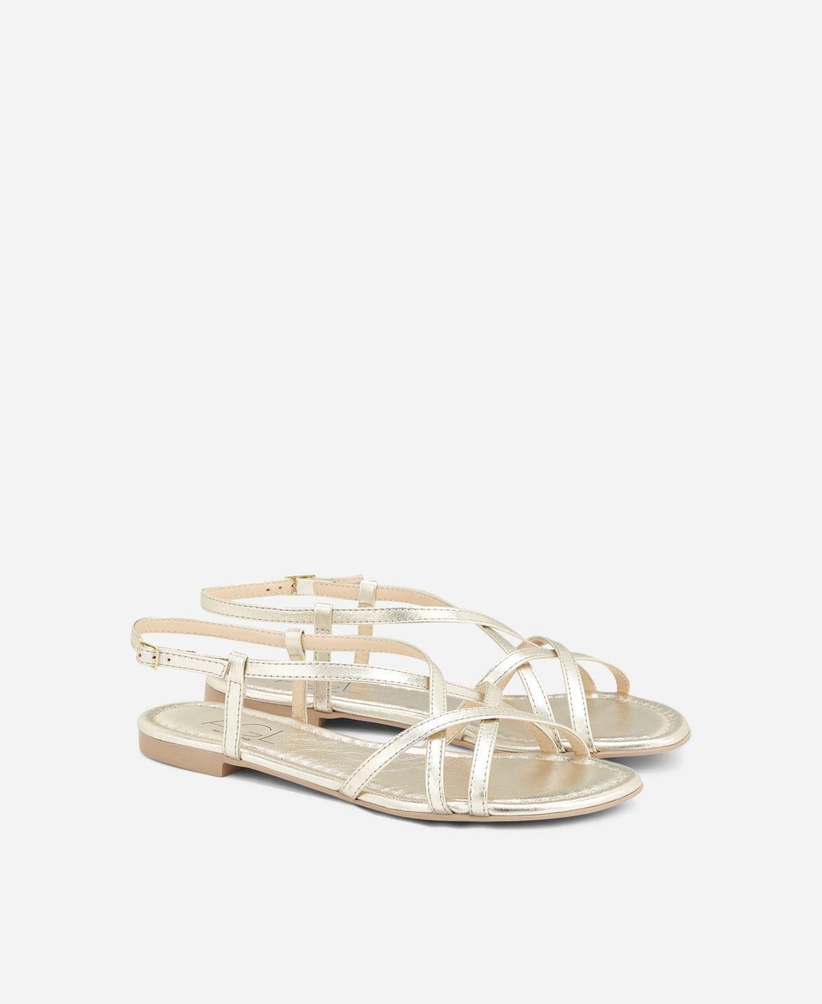 Agl Sandalo in pelle metal Platino Summer Straps Fino Al -60%