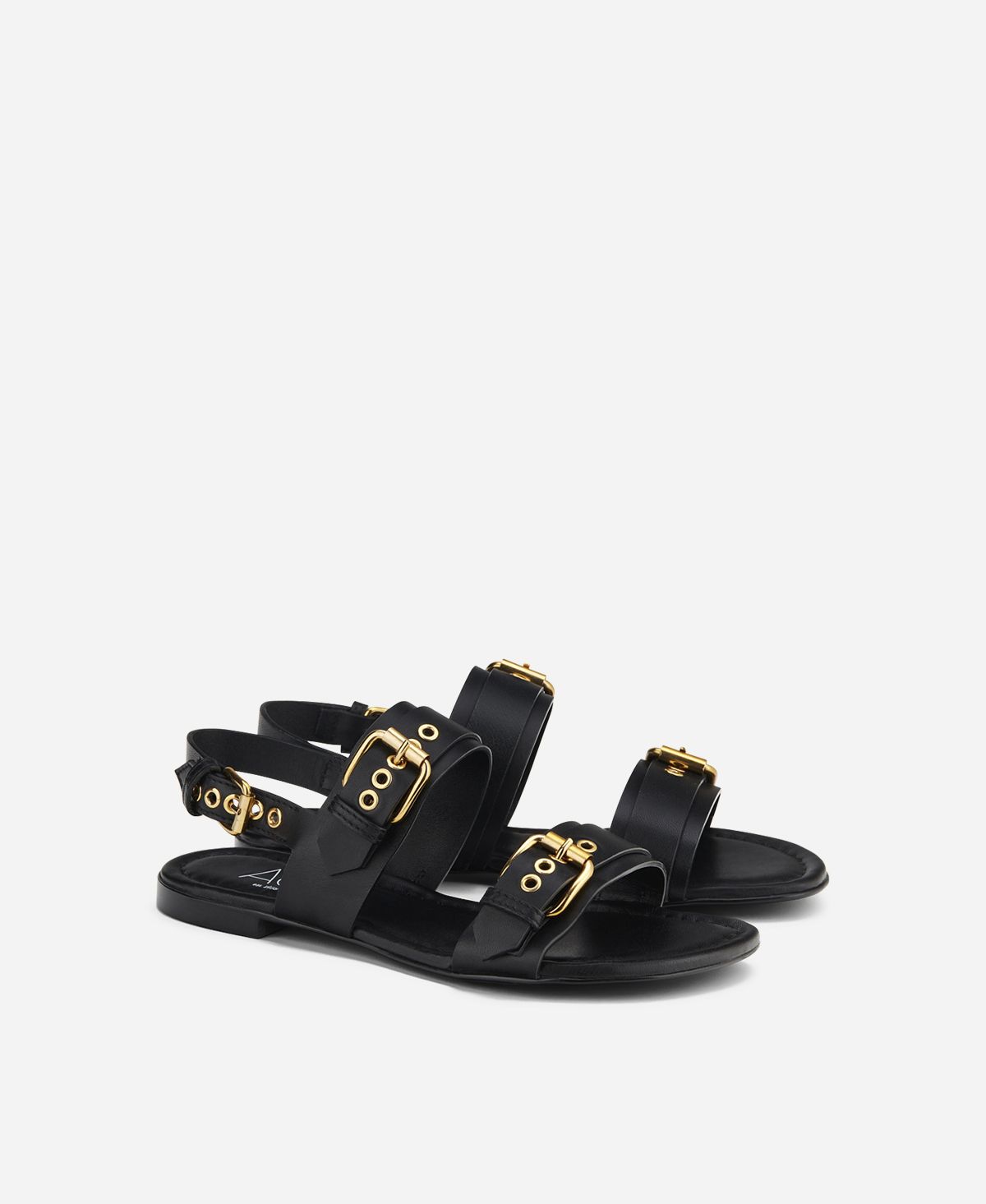 Agl Sandalo con fibbie Nero Summer Multi Buckles Affare Del Giorno