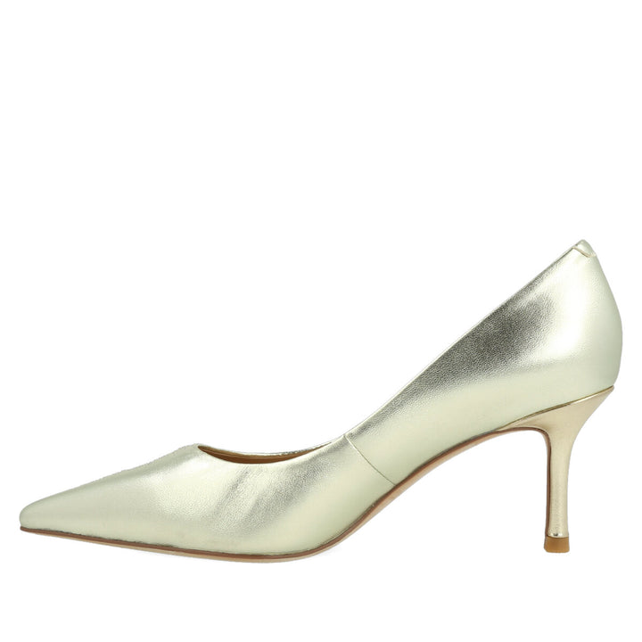Uma Parker Decolleté in Nappa Metal Platino Presa