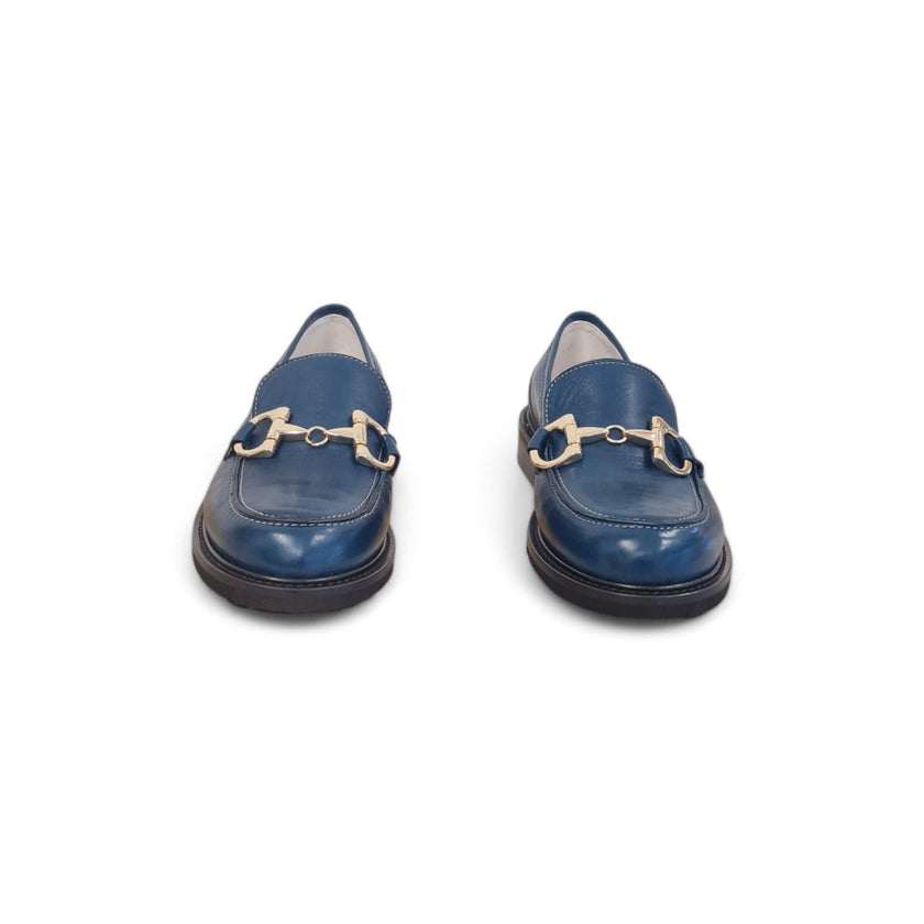 Viola Ricci Gaia - Mocassino nappa glove bleu' In Vendita