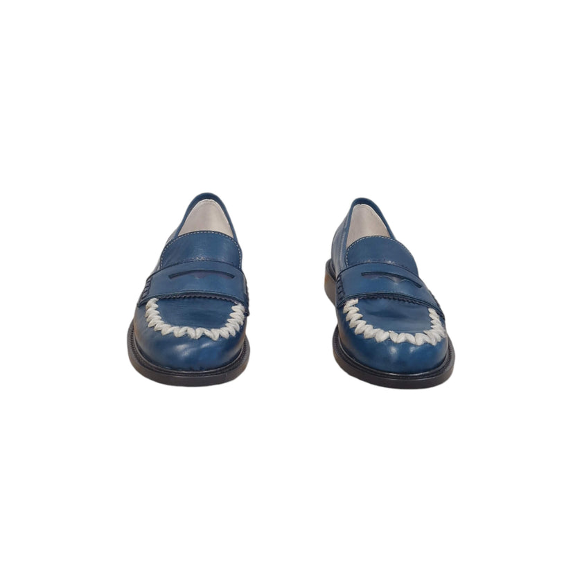 Viola Ricci Gaia - Mocassino nappa glove bleu' - lana Offerte