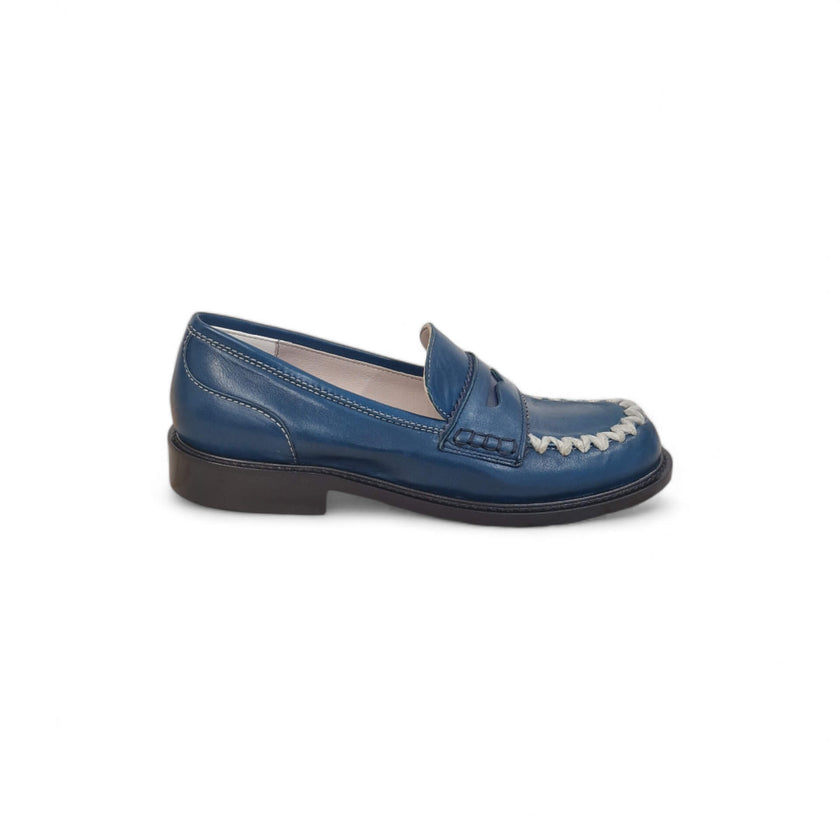 Viola Ricci Gaia - Mocassino nappa glove bleu' - lana Offerte
